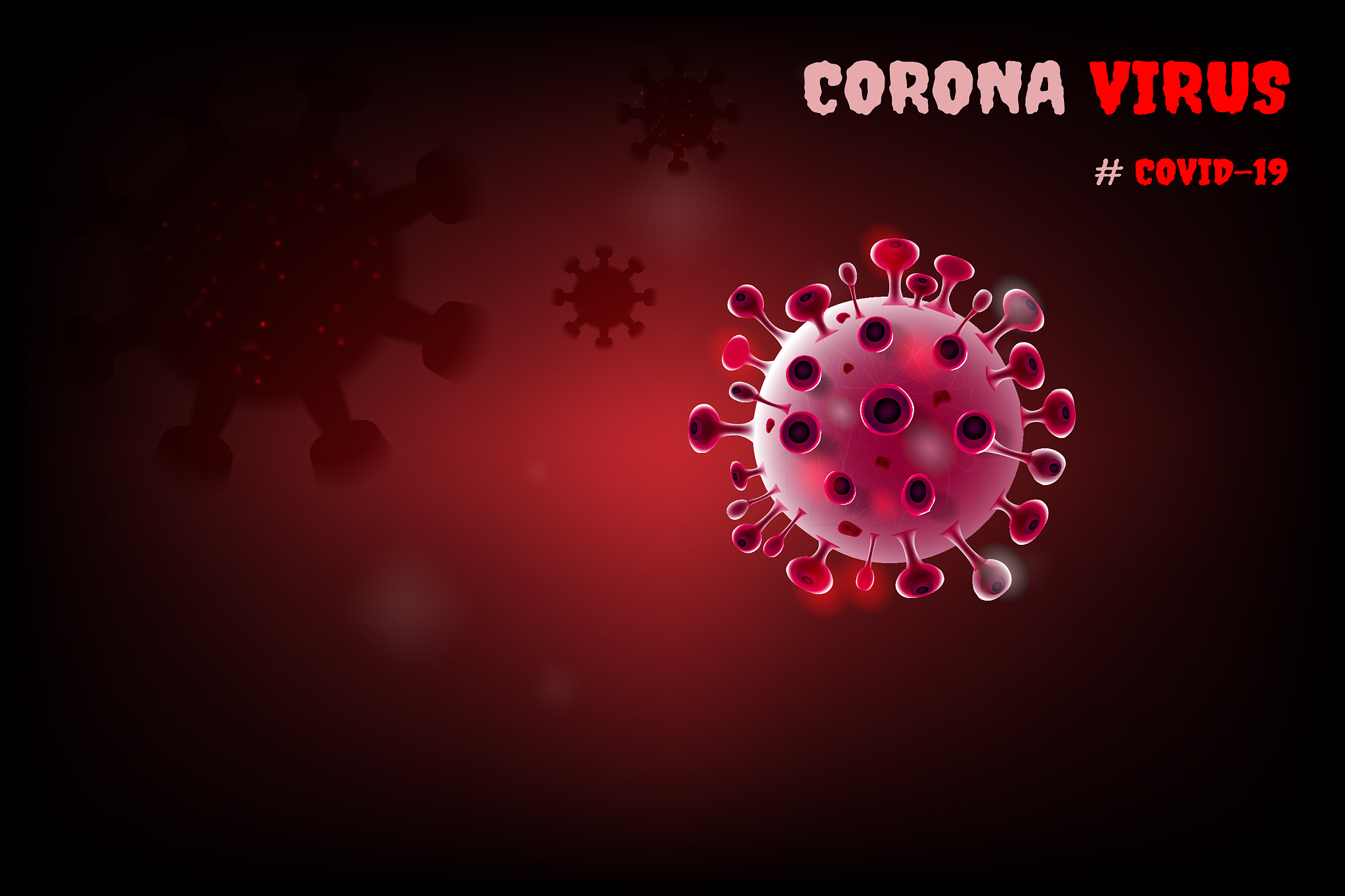 image of covid-19 virus cell under the microscope on the blood. 