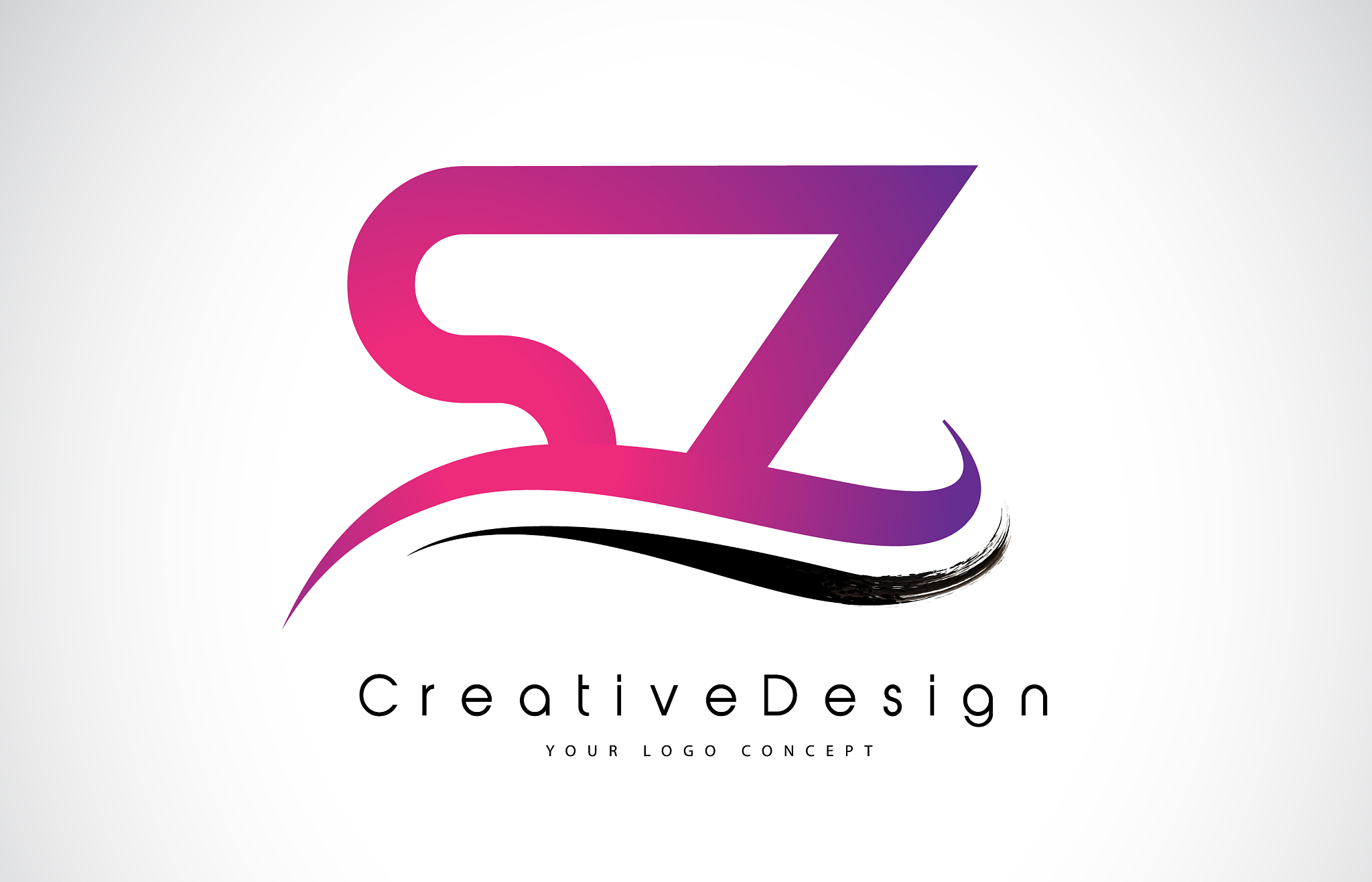 sz s z letter logo design creative icon modern