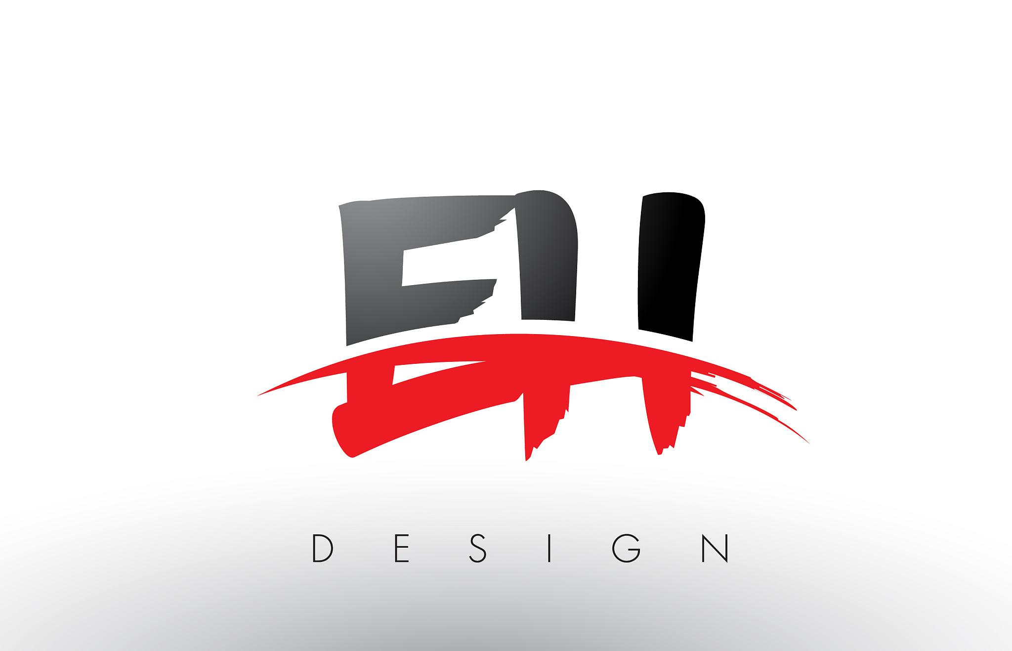 eh e h brush logo letters with red and black