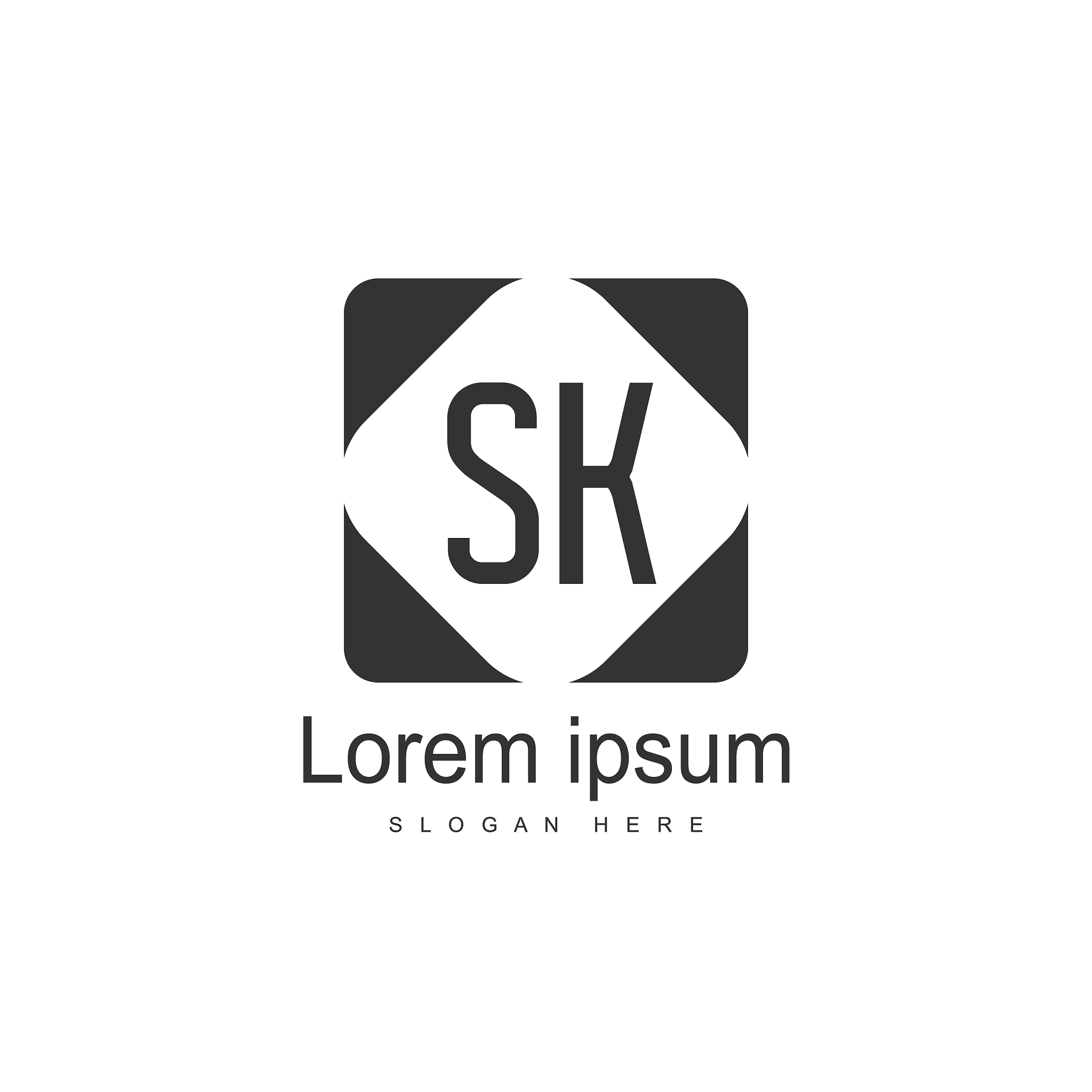 initial letter sk logo template design minimal