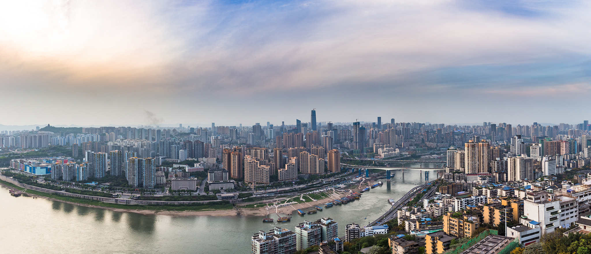 panoramic view of cityscape,midtown skyline