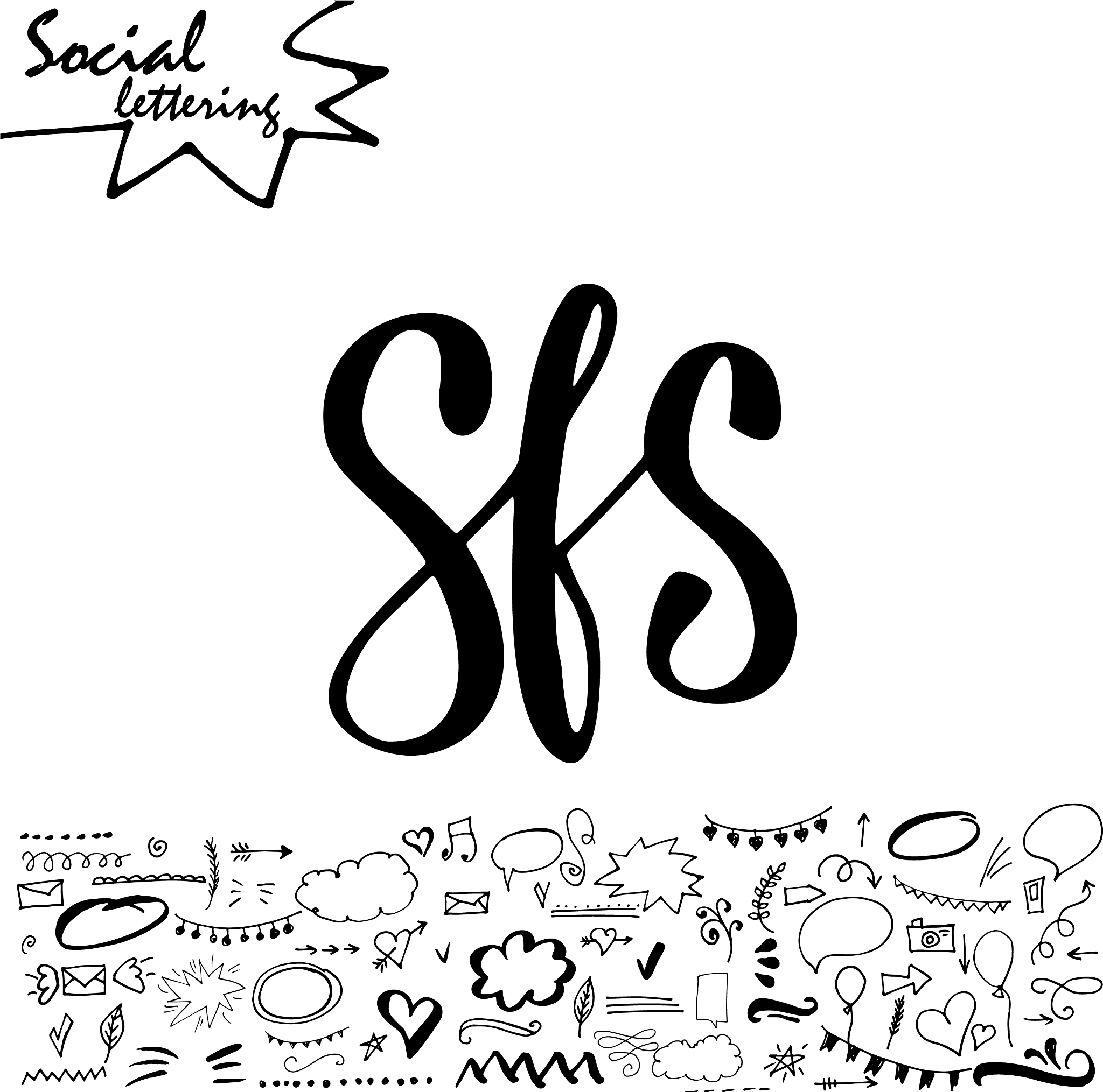 social media word lettering for your blog