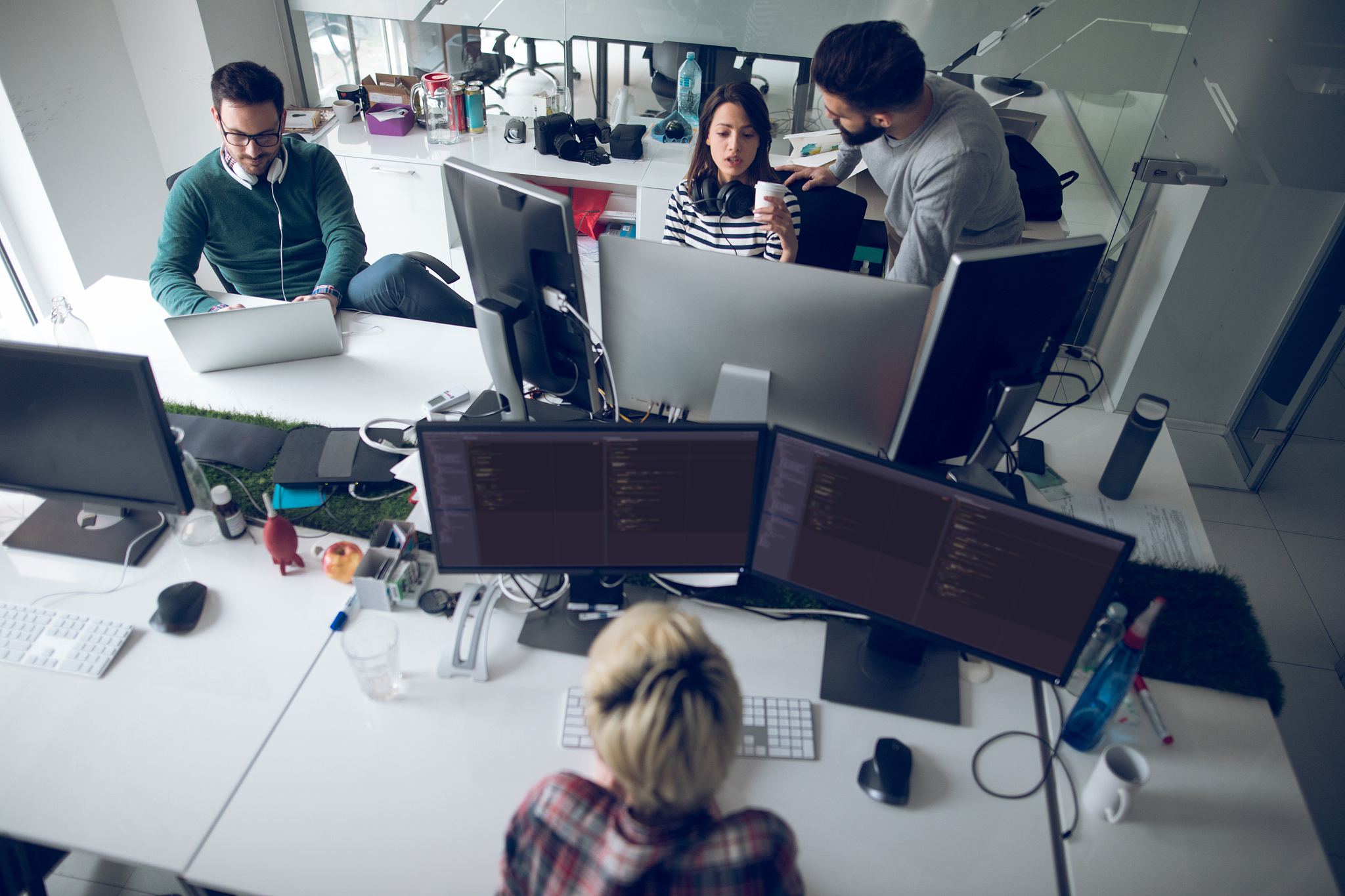 web designers  working in office on project together