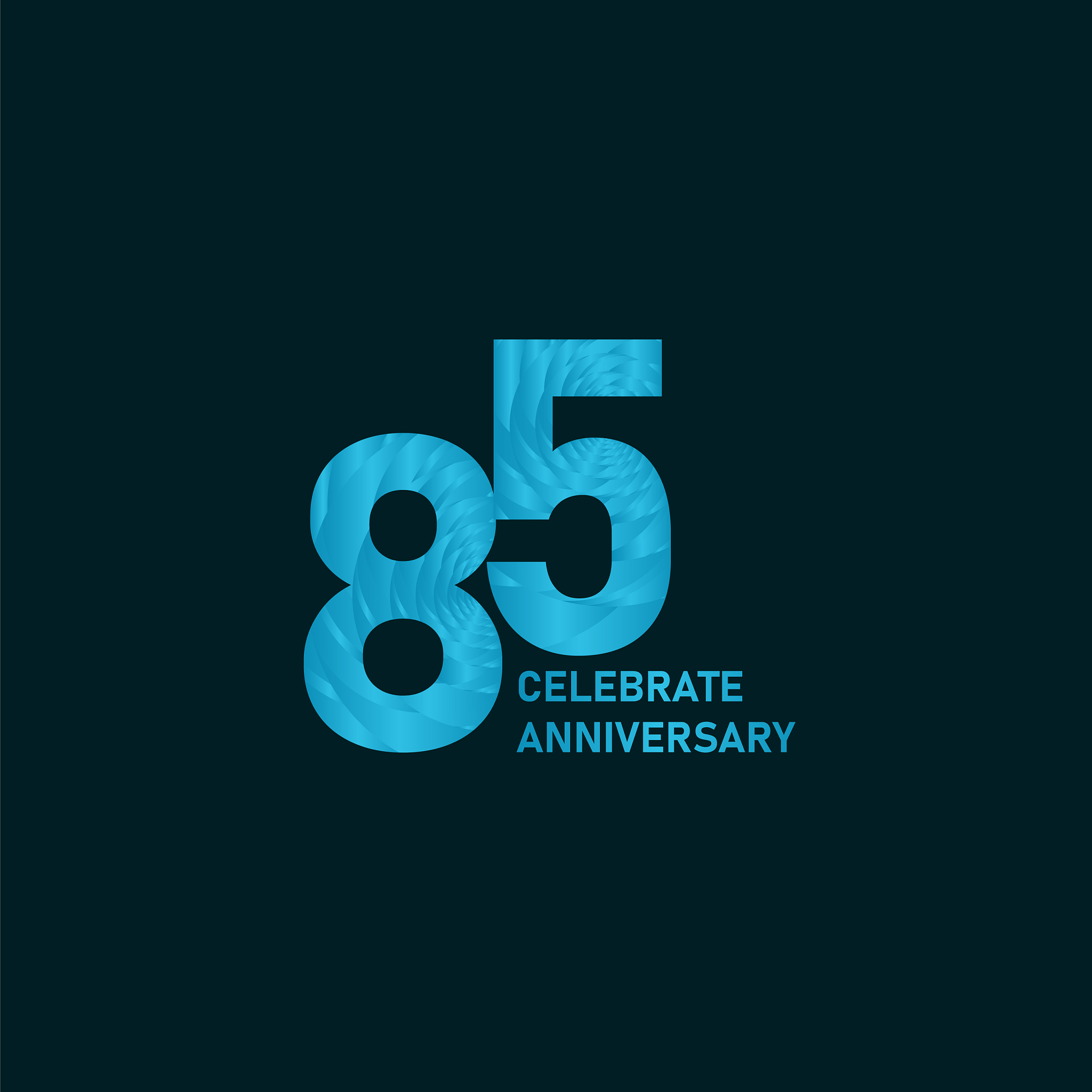 85 year anniversary aqua color template design