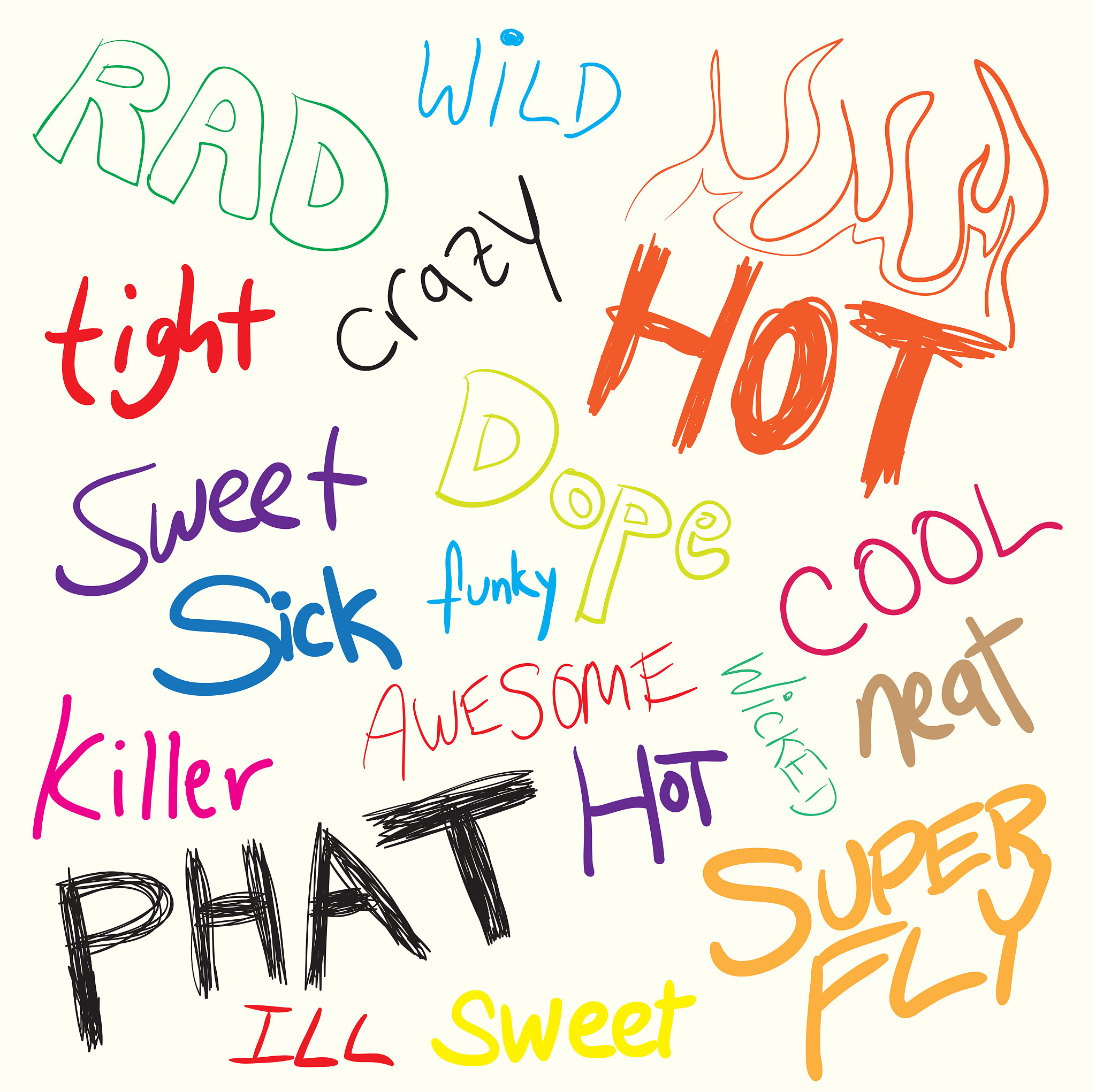 slang words doodles