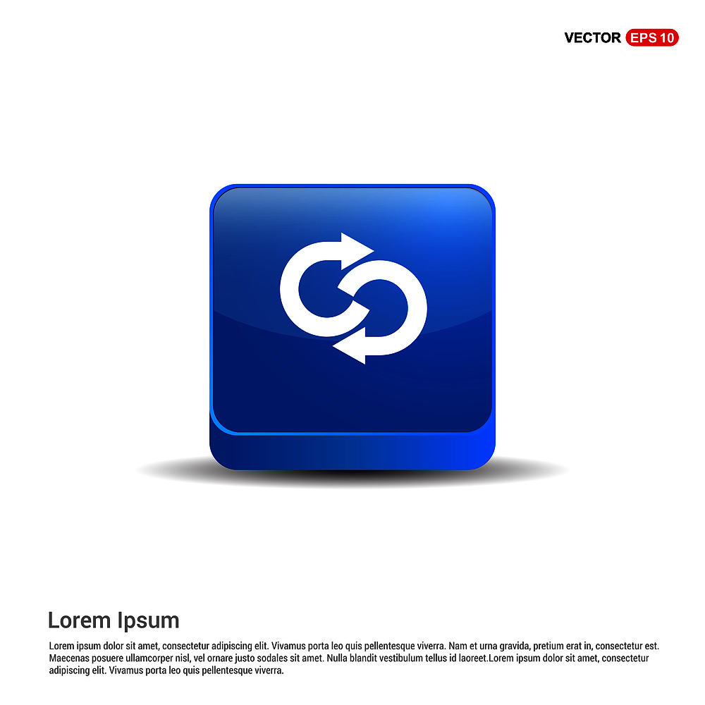 reload icon - 3d blue button.