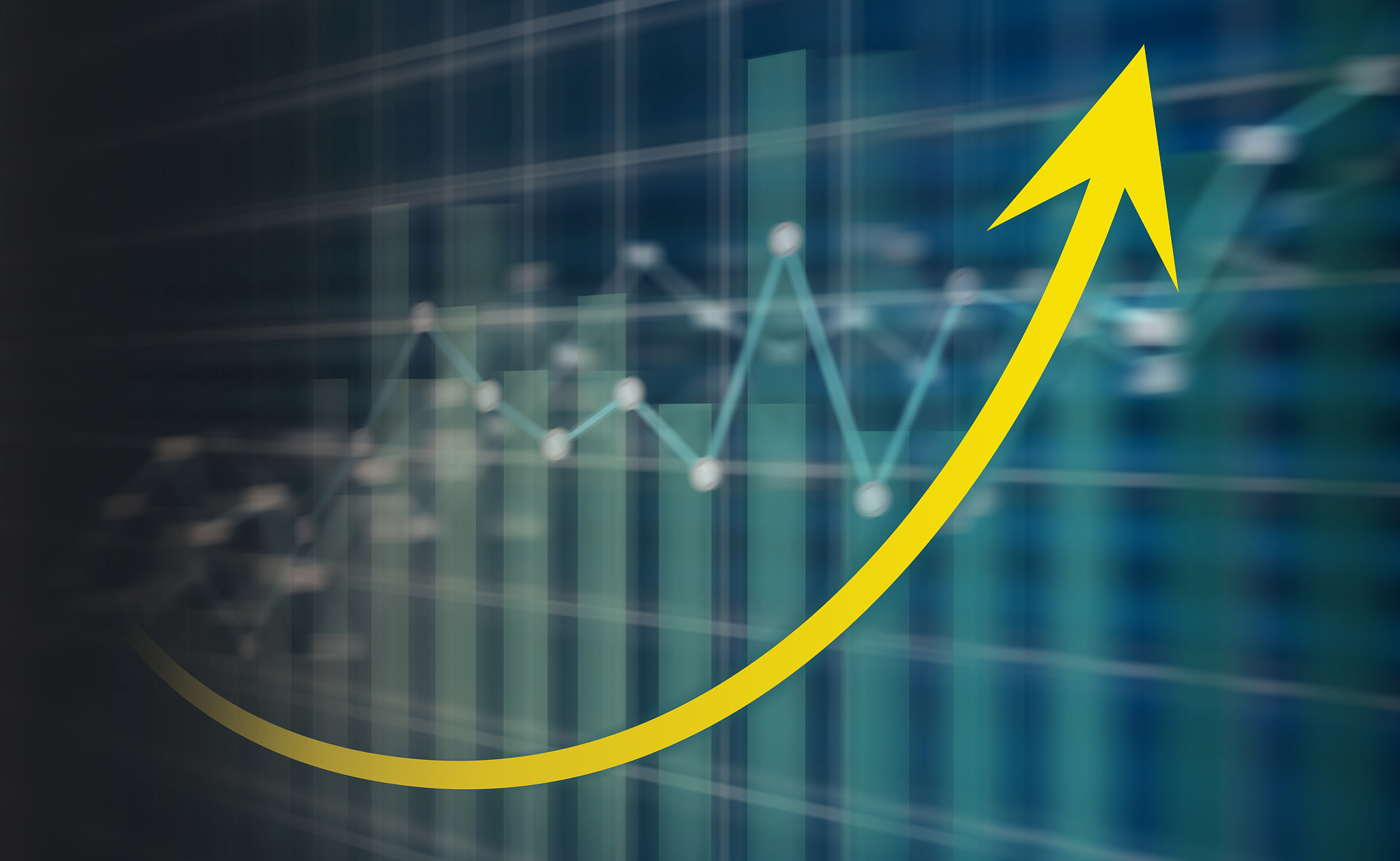 financial and business graphs, finance concept on led screen