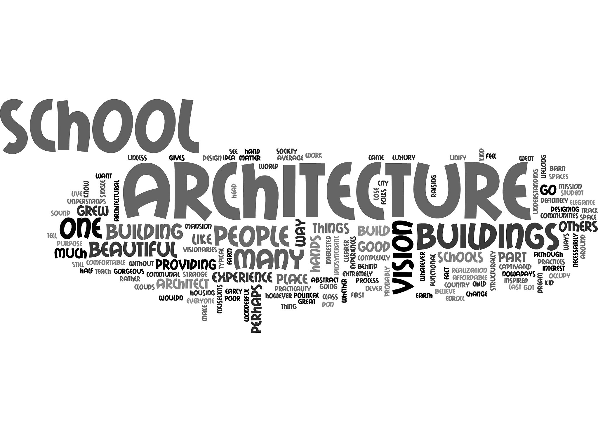 architecture school text word cloud concept