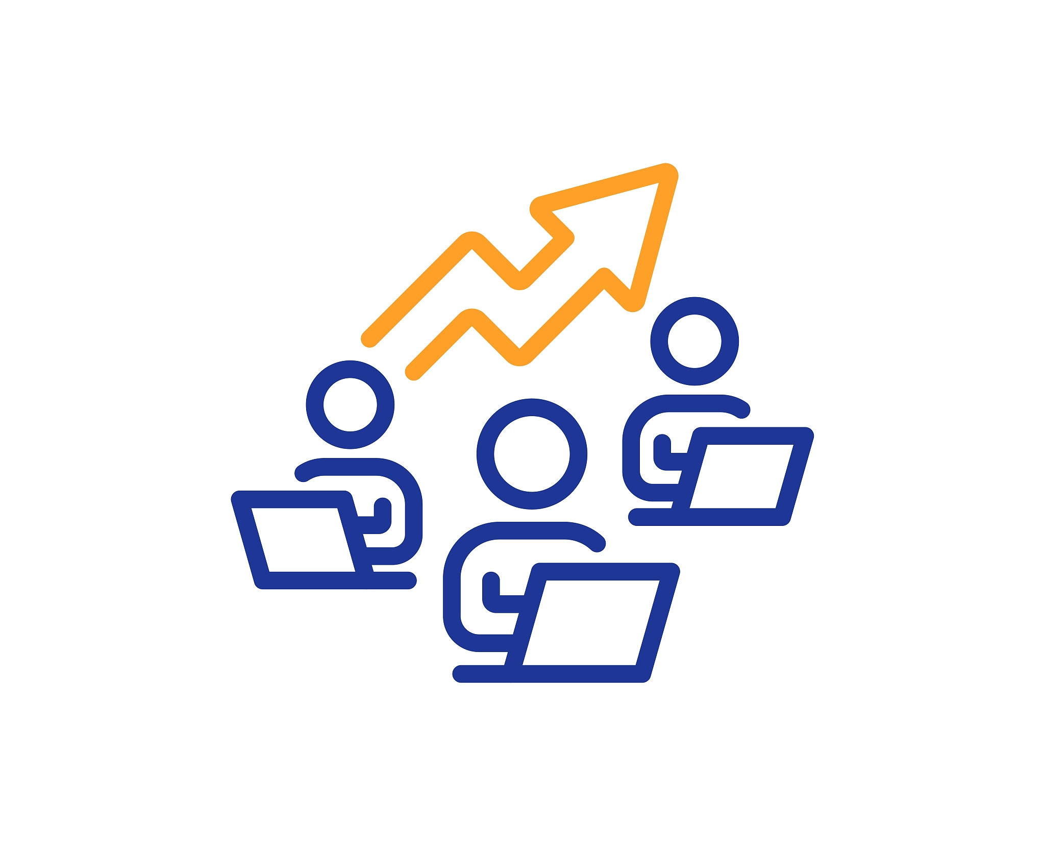 teamwork chart line icon. remote office sign. vector