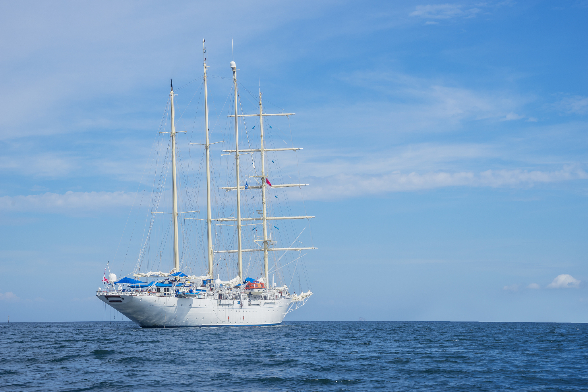 big sailboat sailing on the sea