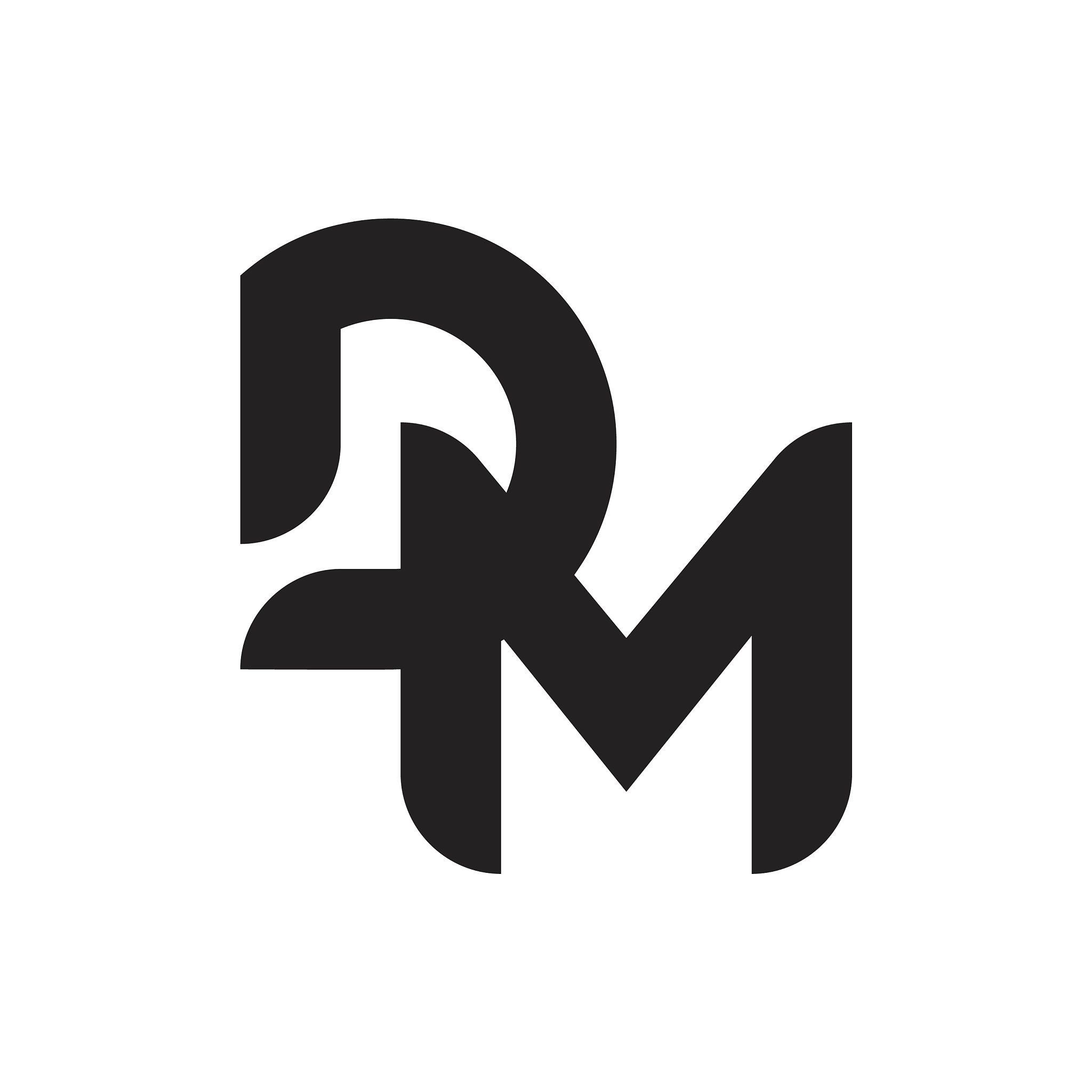 dm letter logo design with simple style