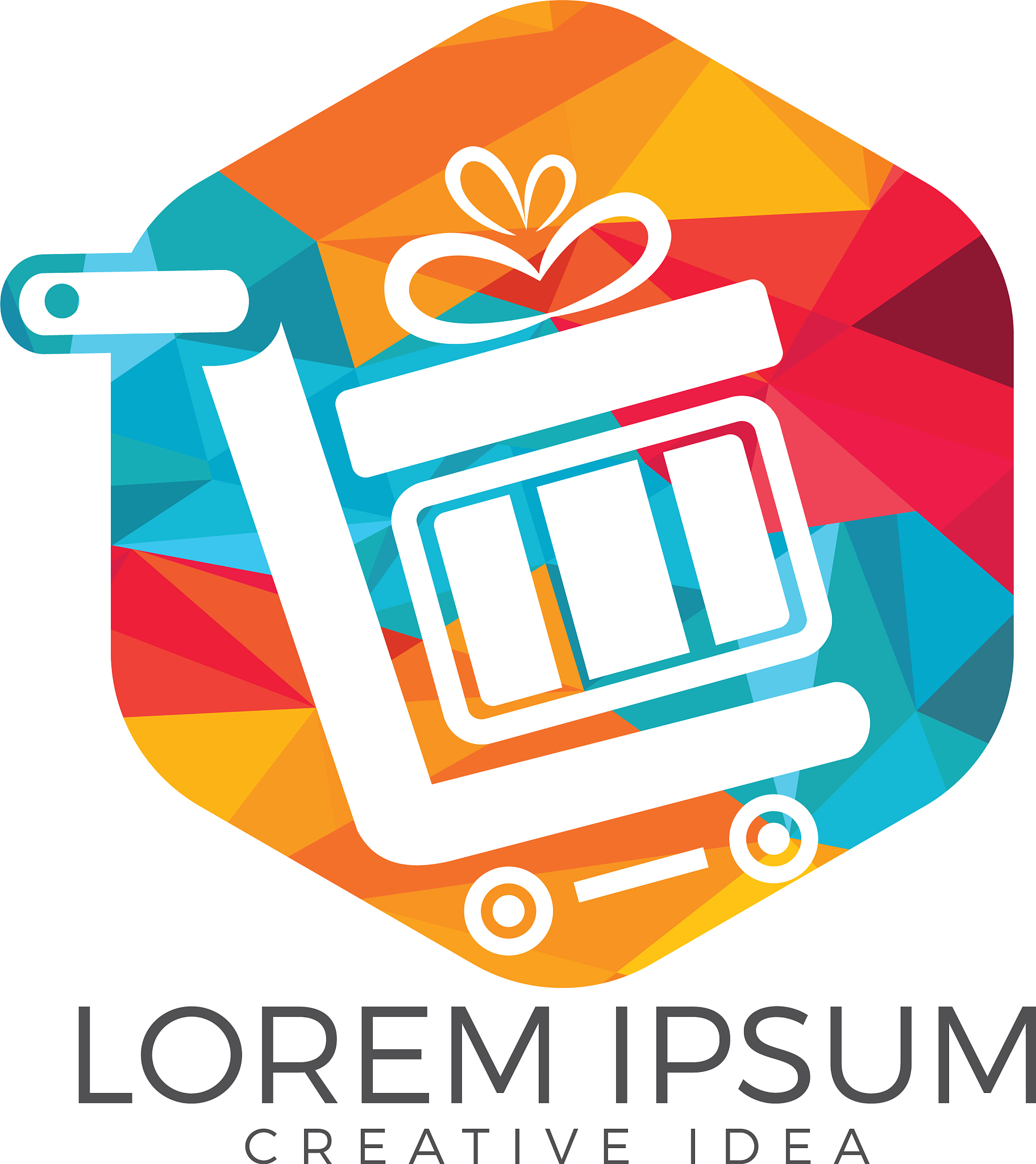 shop and shopping gift logo design