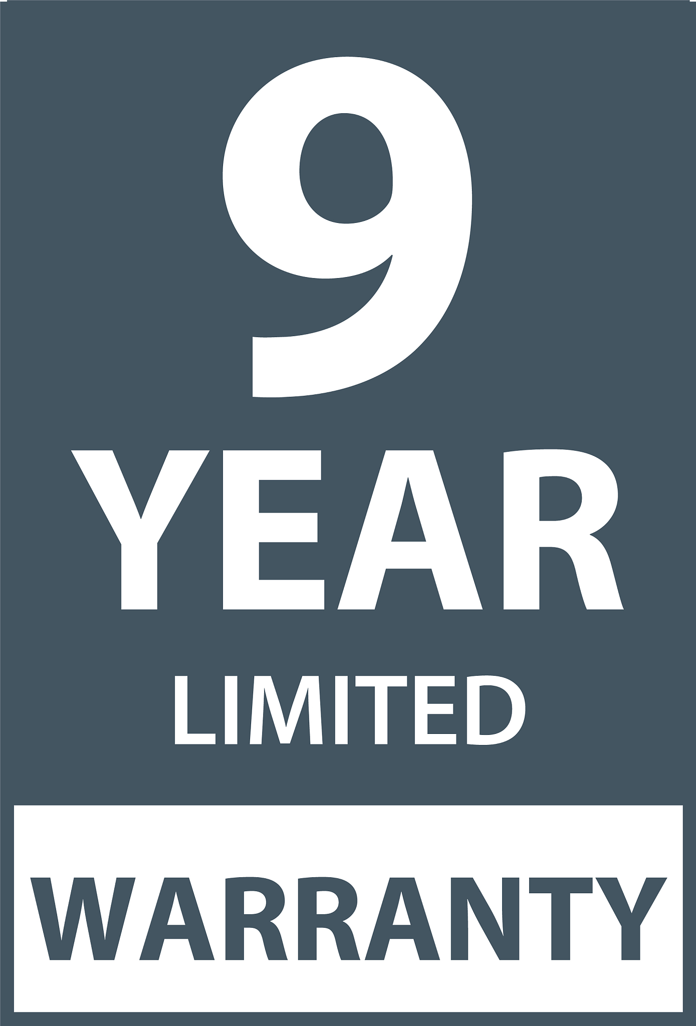 9 years limited warranty icon or label