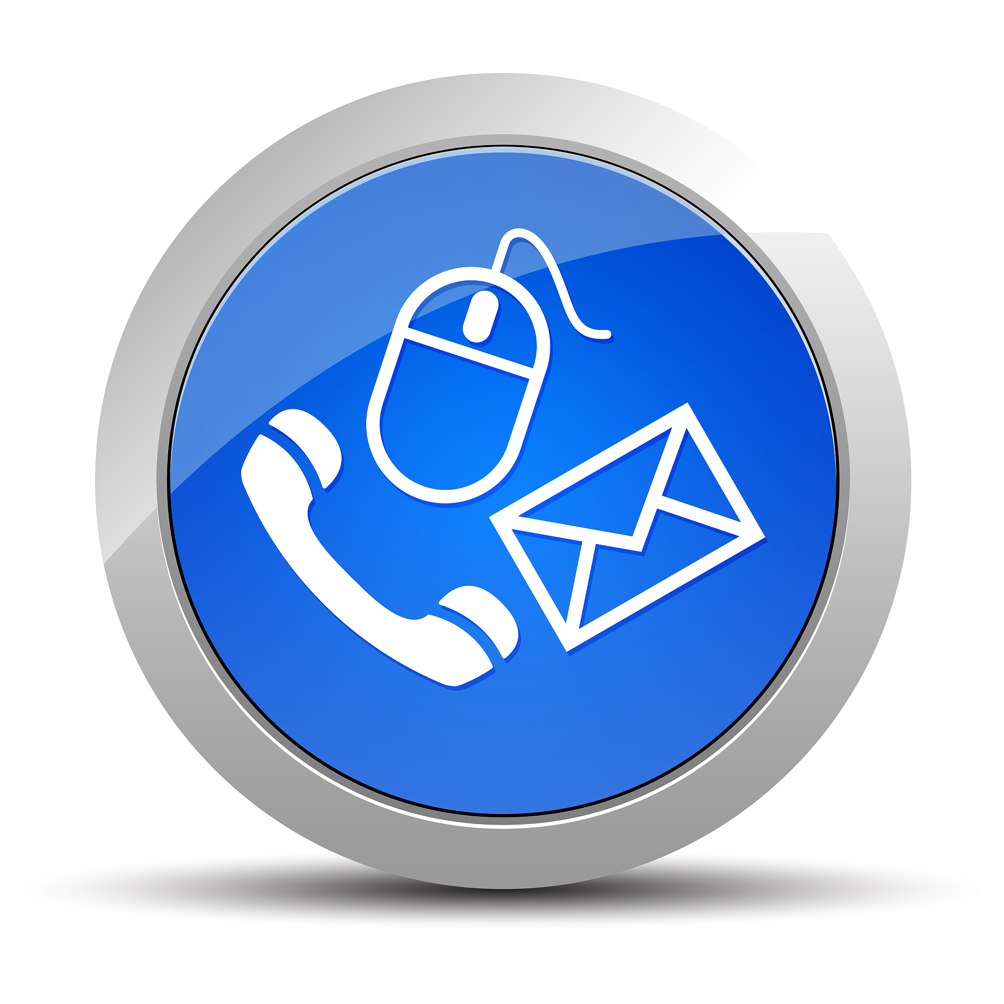 contact icon blue round button illustration