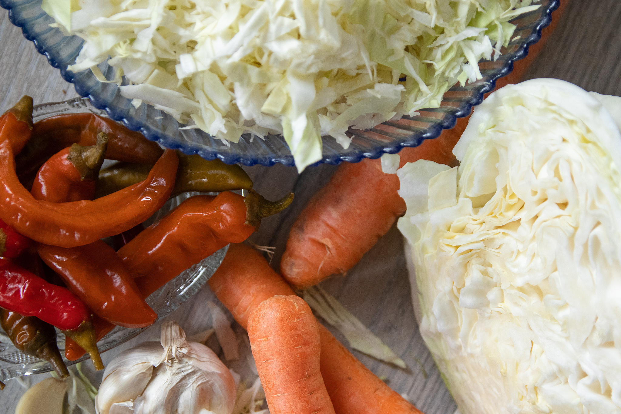 vegetables on wooden table