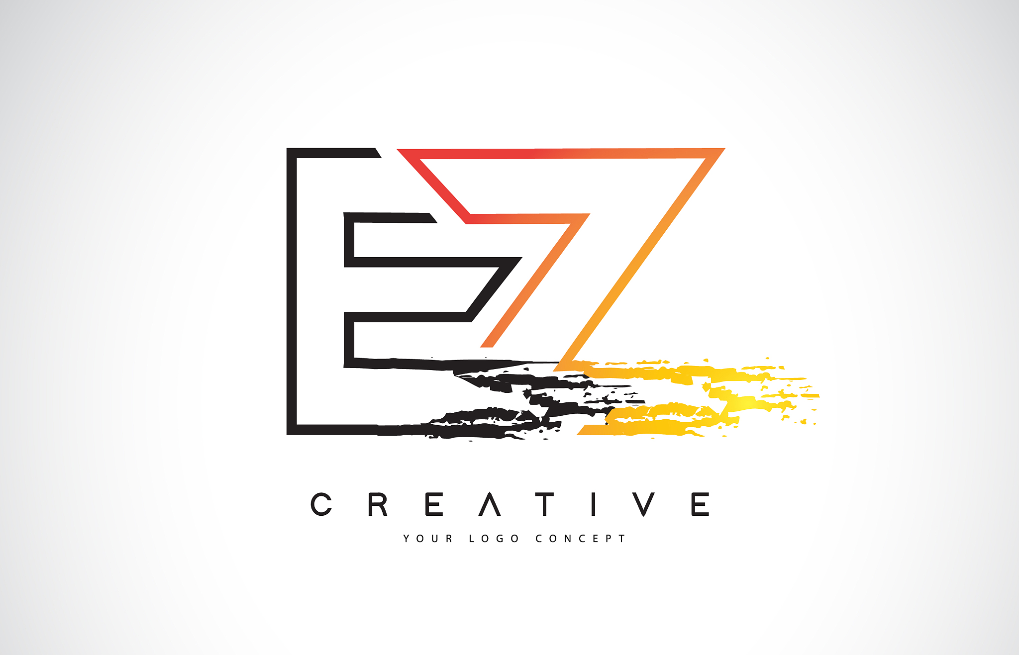 ez creative modern logo design with orange and