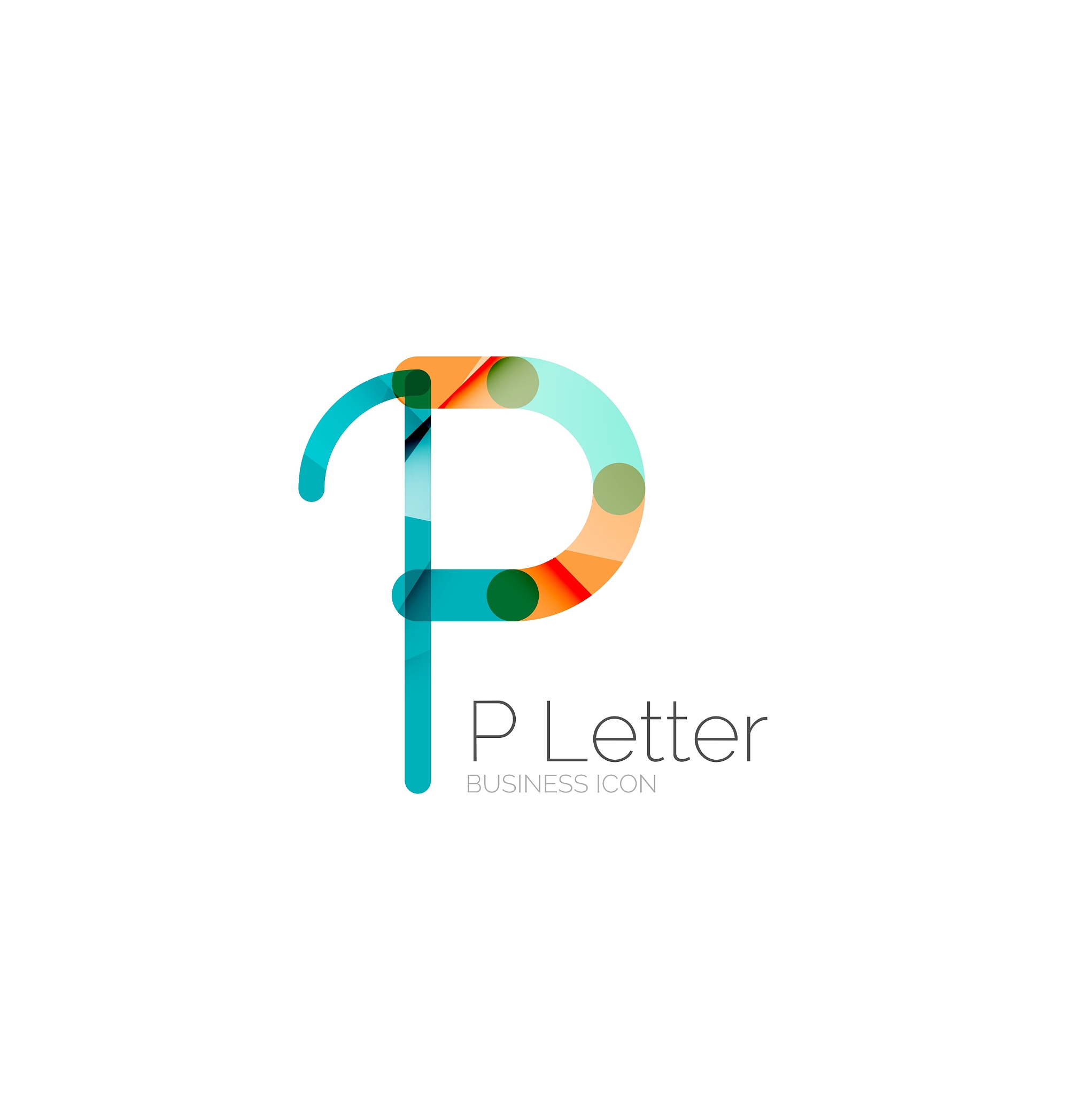 minimal p font or letter logo design