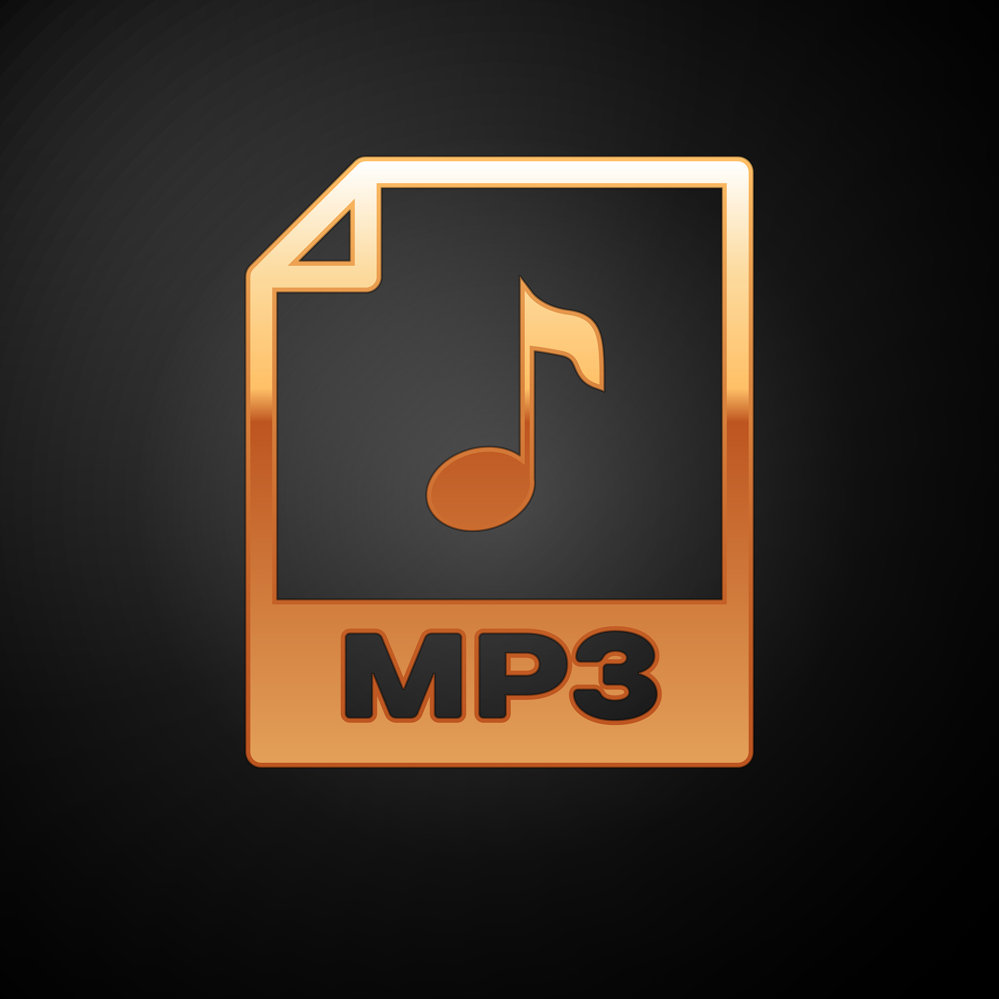 gold mp3 file document icon download mp3 button