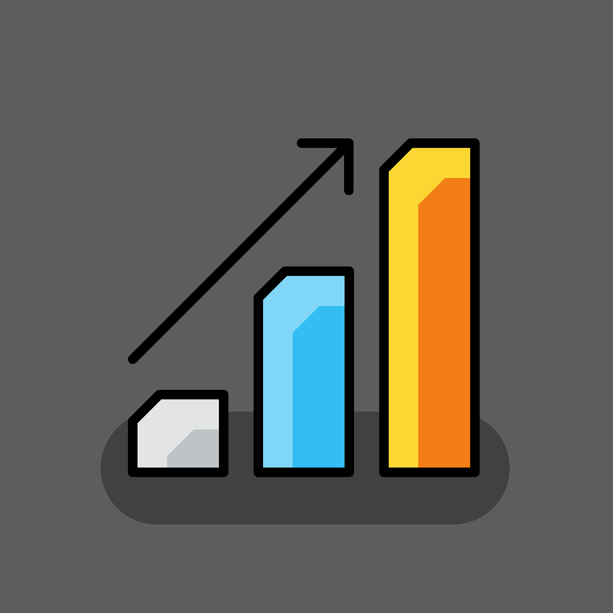 simple color bar graph business success icon