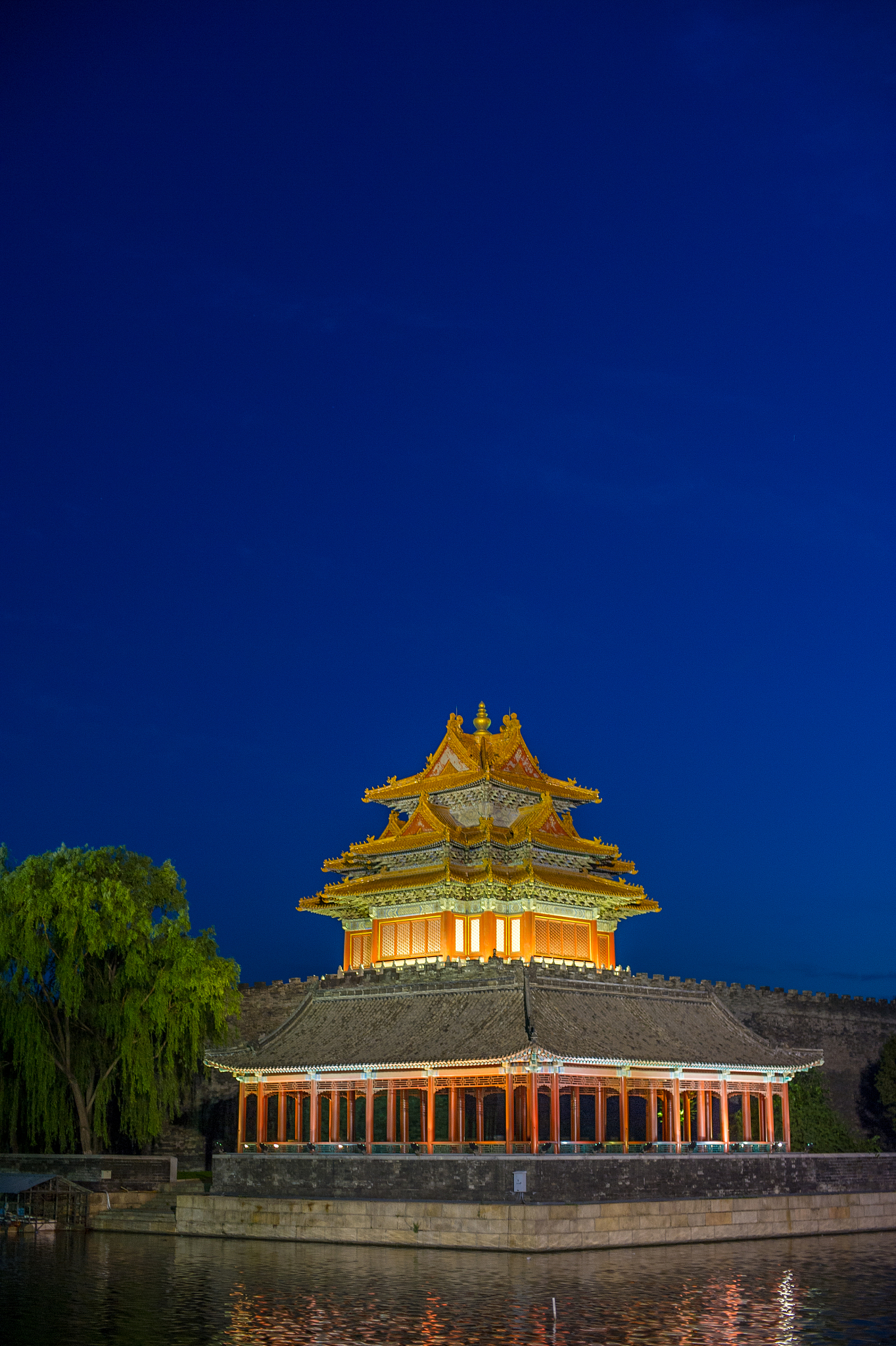 夜晚,故宫角楼,天空,故宫,水,一个物体,亚太,亚洲,<strong>北京</strong>,海洋