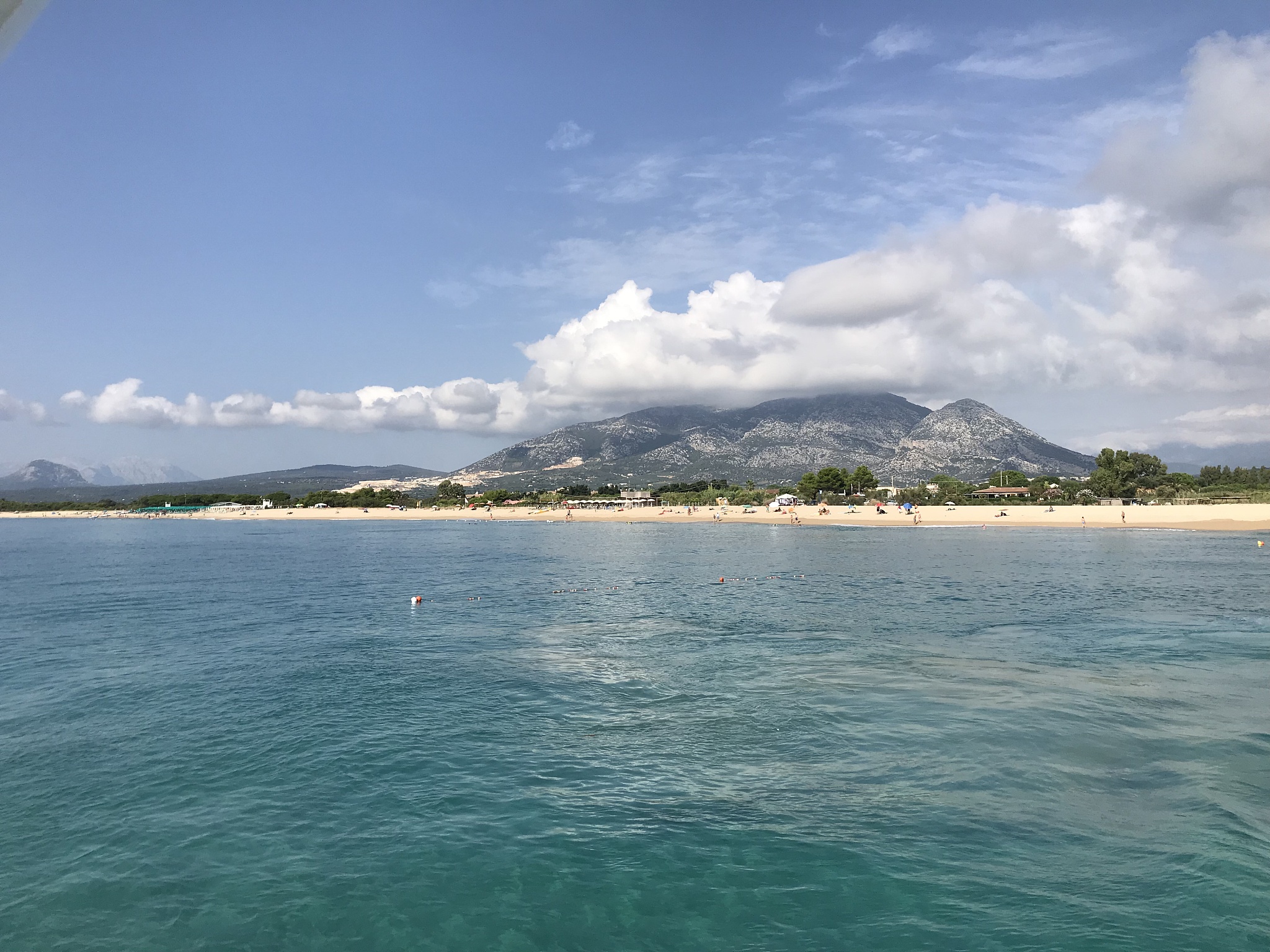 panoramic view from sea near orosei port