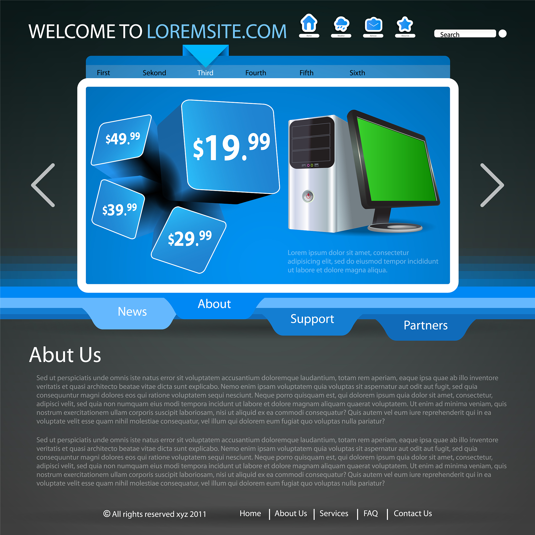 one page website template