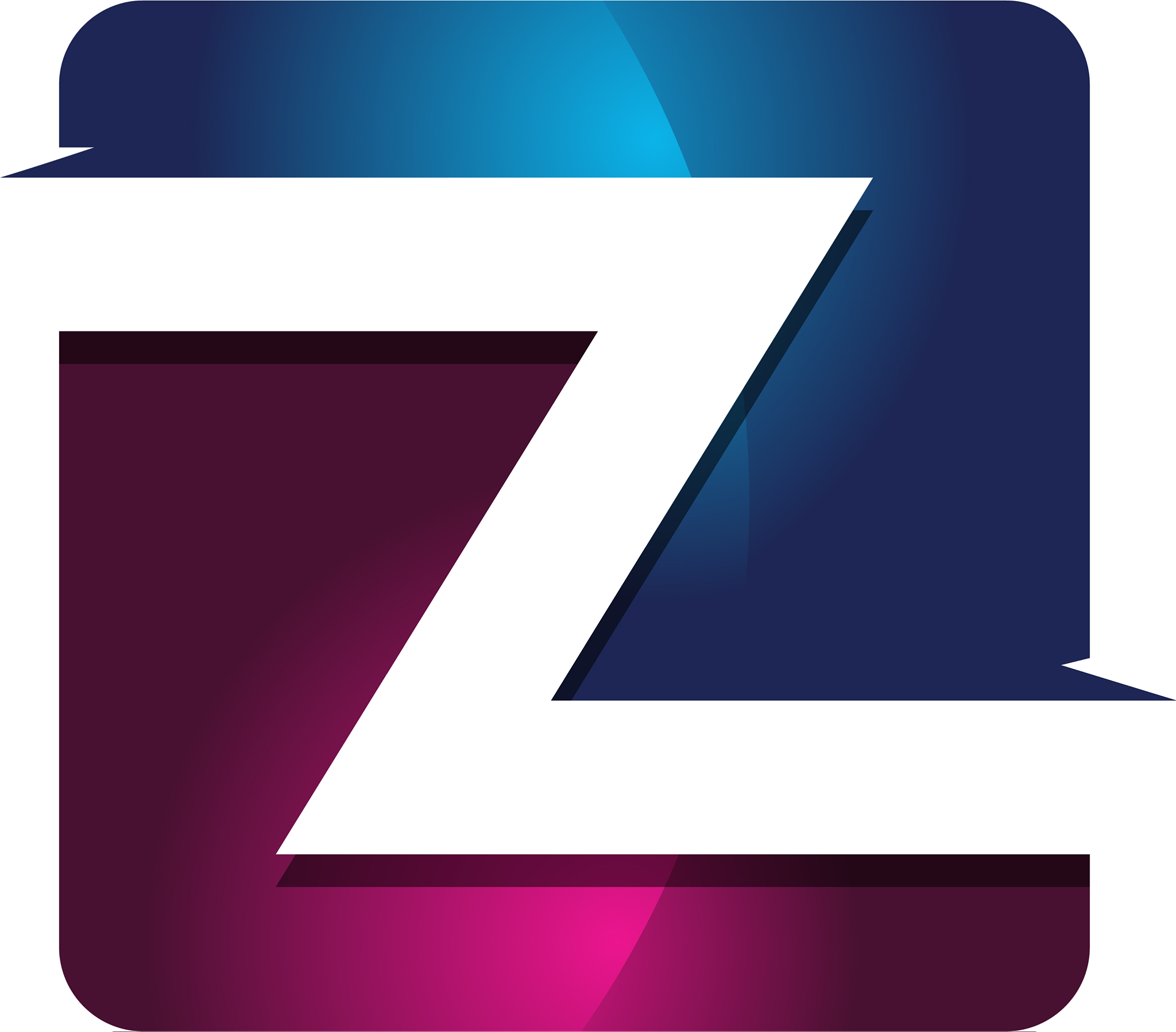 z 3d colorful square letter logo icon design