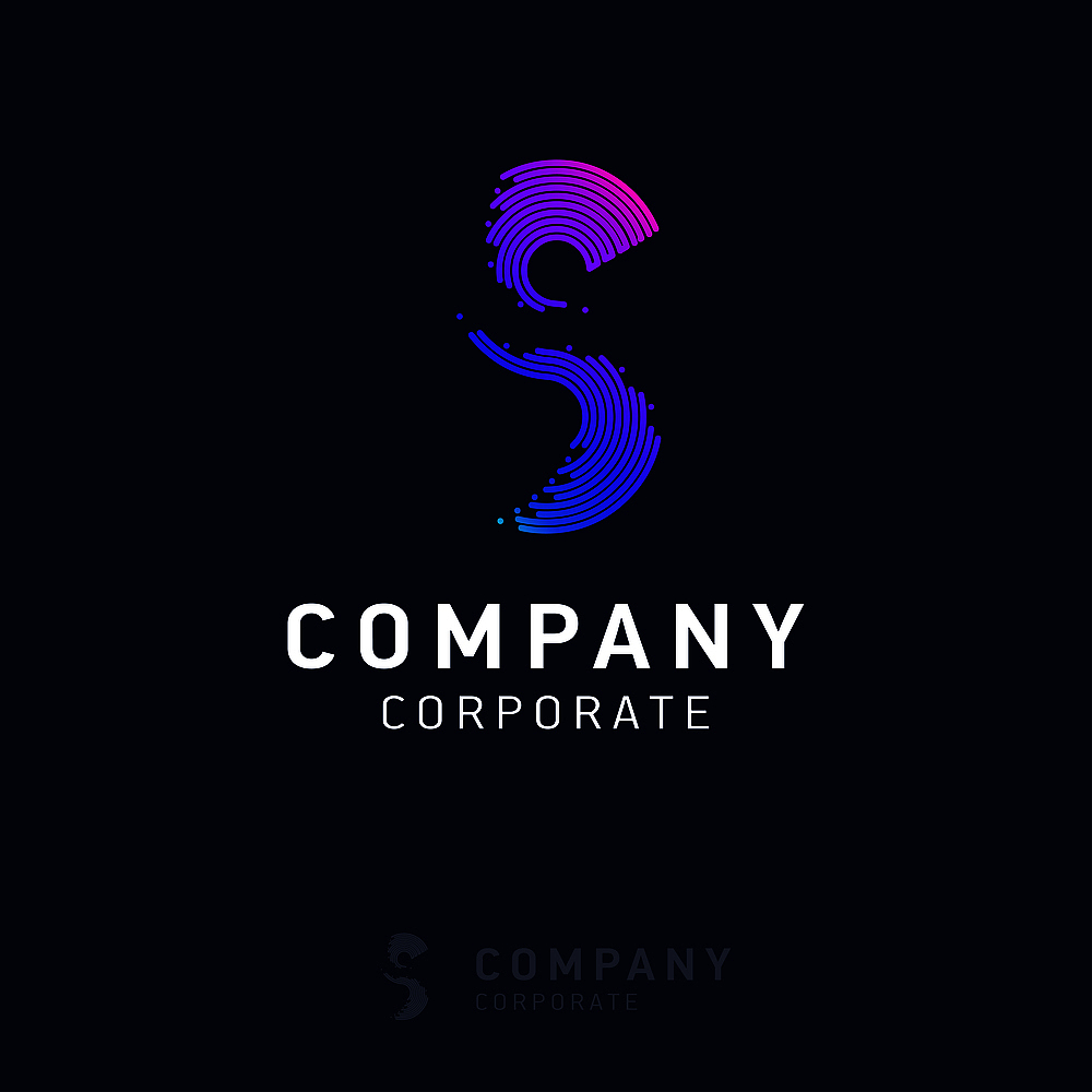 s company logo design with visiting card vector
