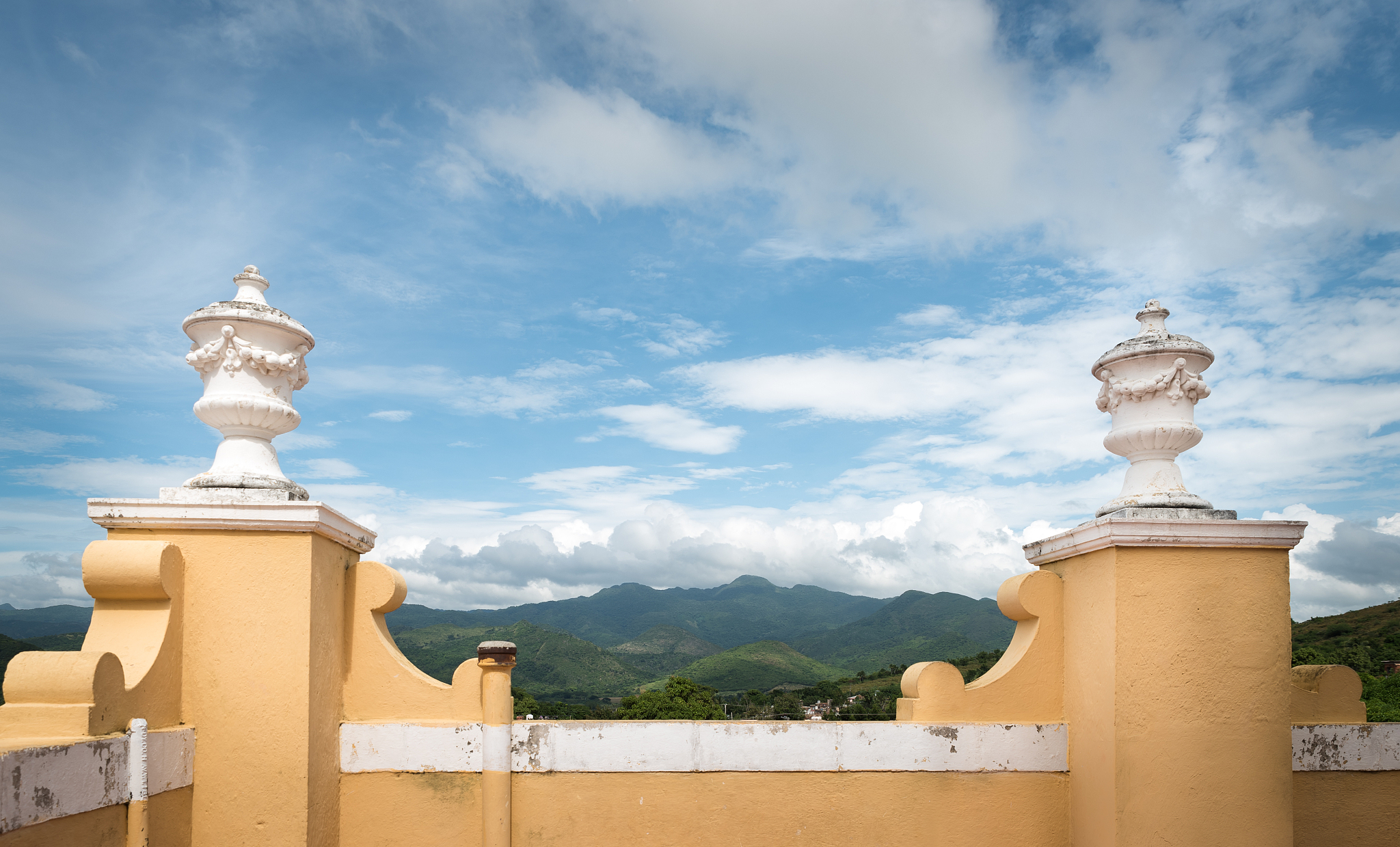 mountains around trinidad seen from city tower