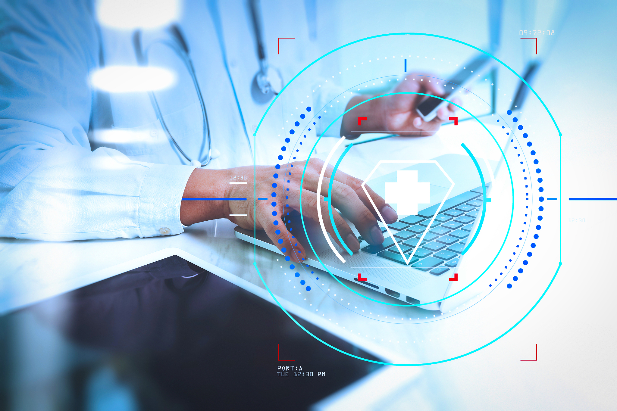 medical technology concept. doctor hand working with modern digi