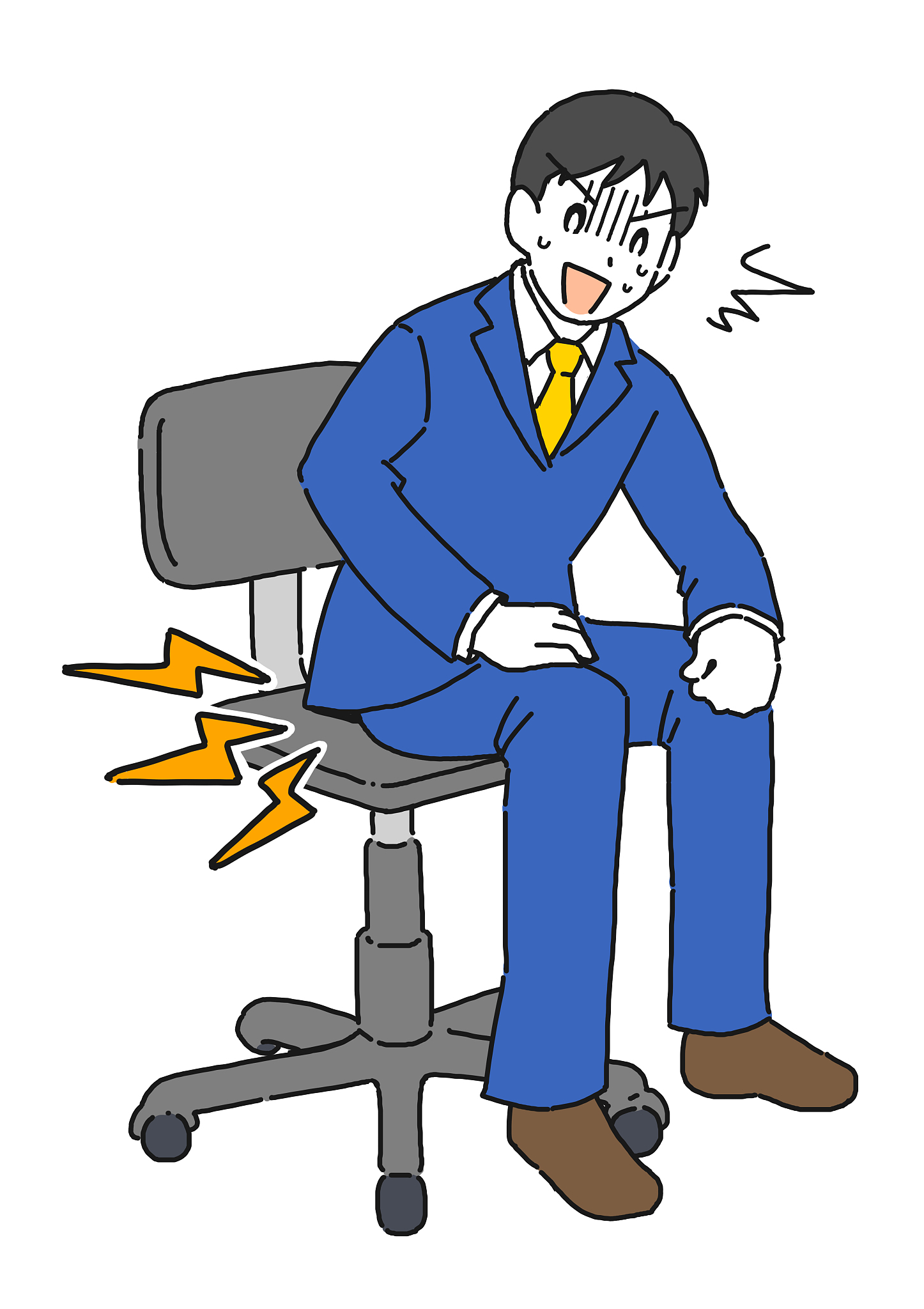 illustration of a man suffering from warts
