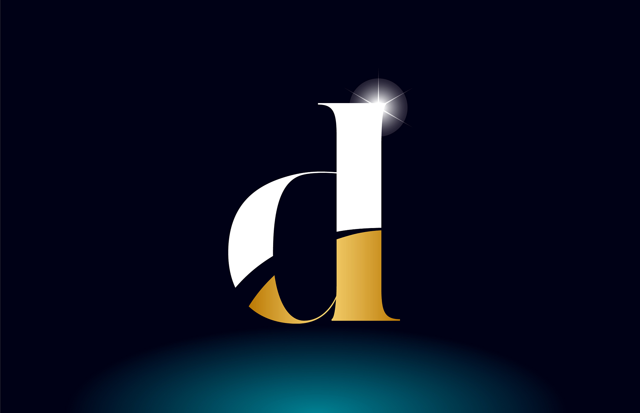 gold golden alphabet letter d logo company icon