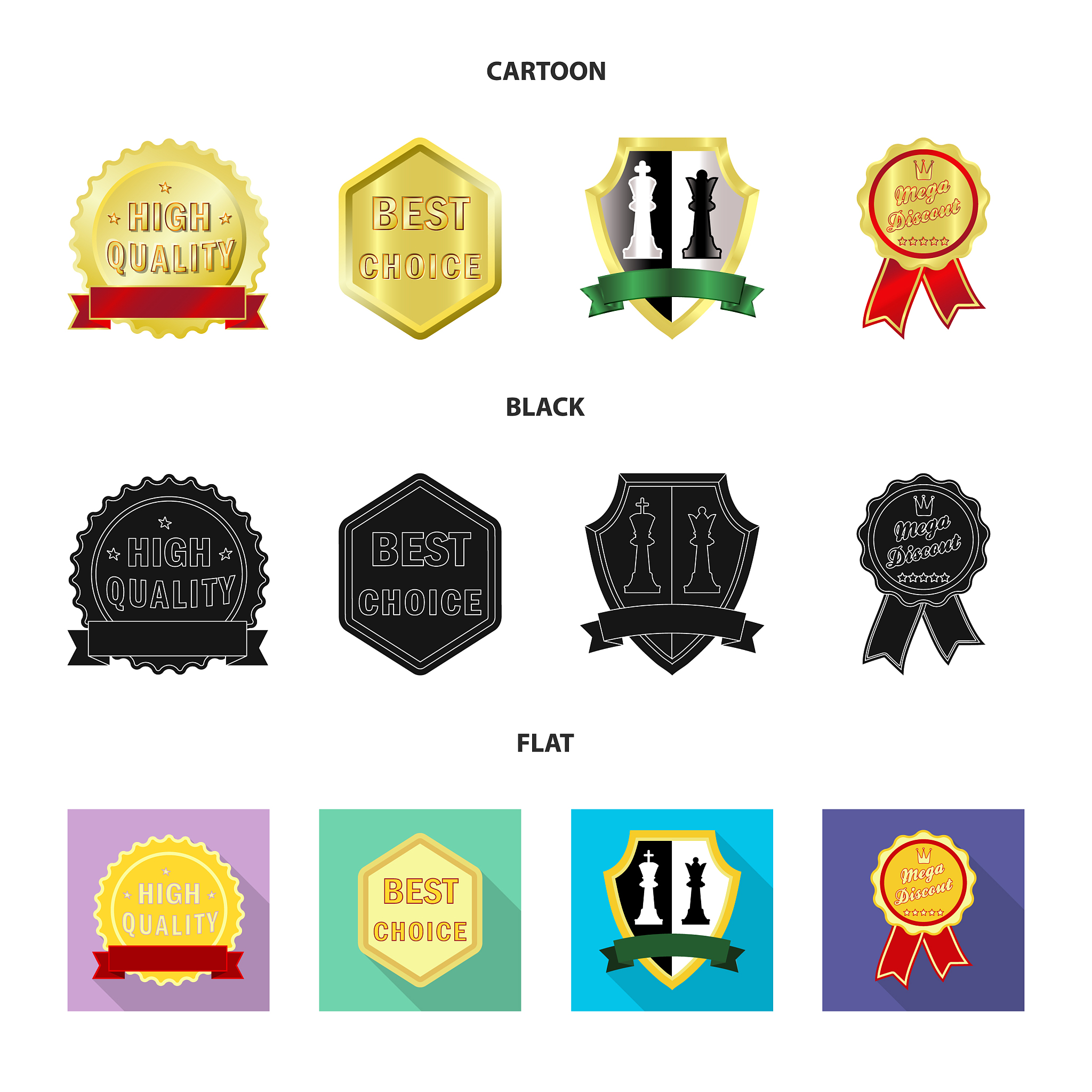 design of emblem and badge icon collection