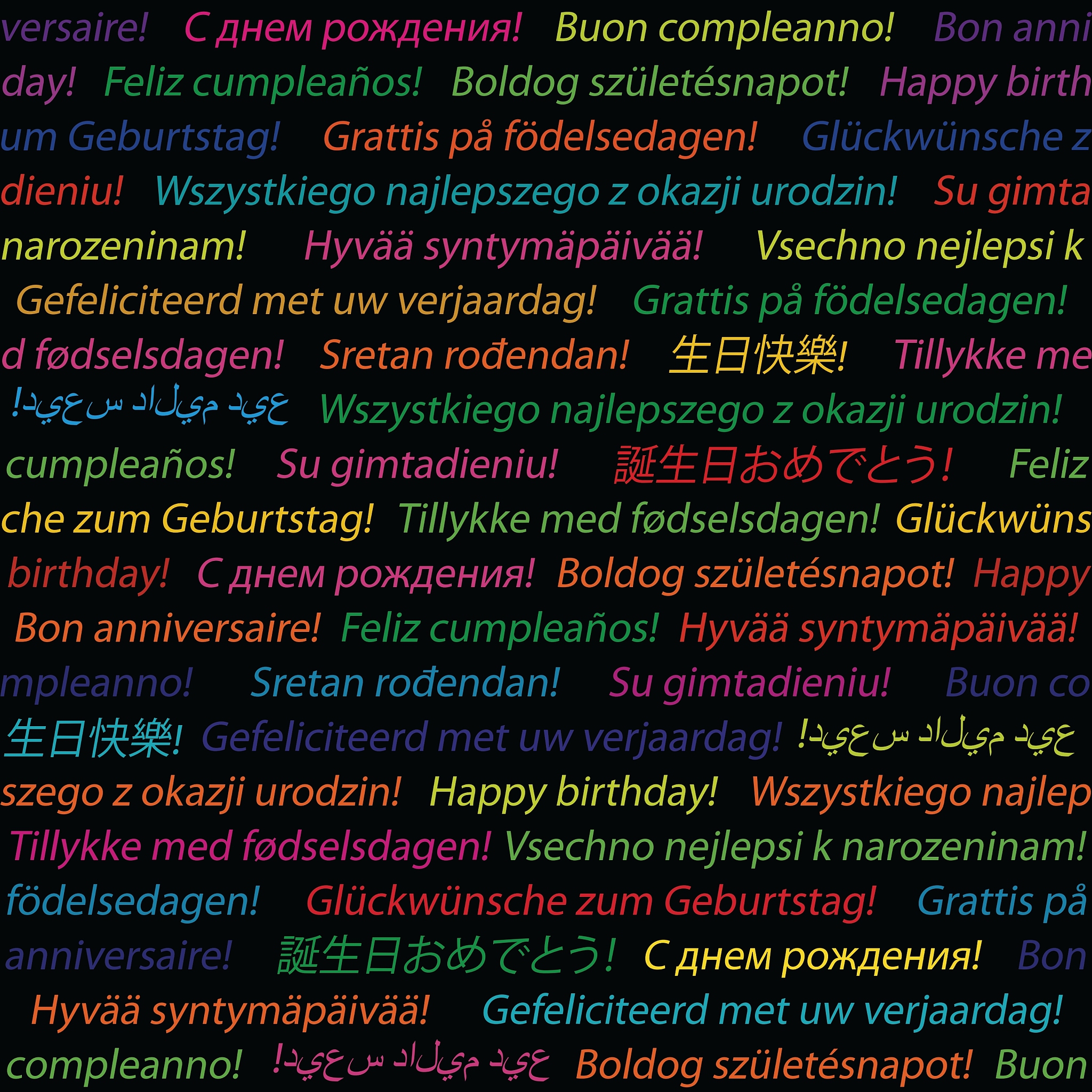 happy birthday in different languages