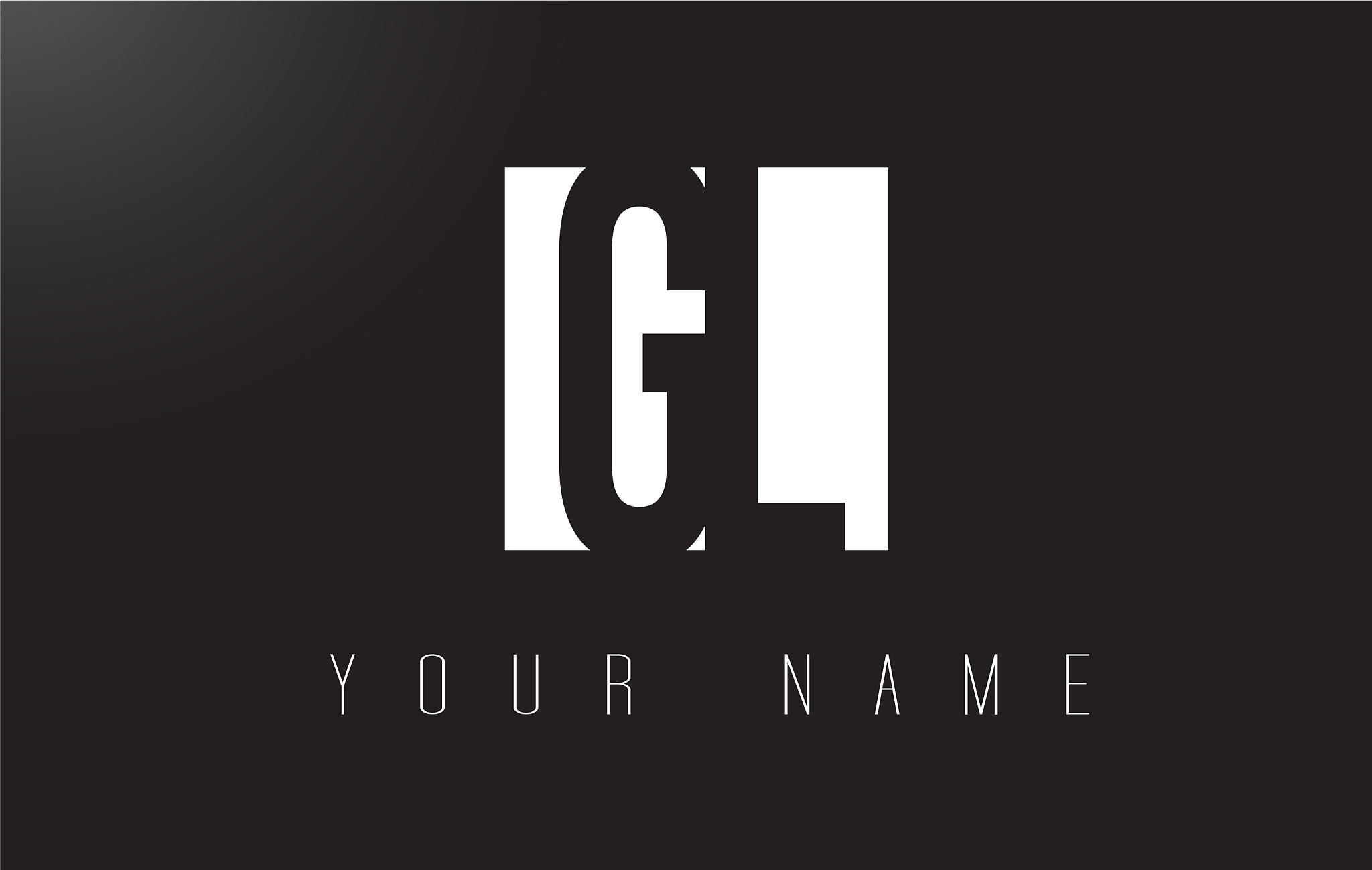 gl letter logo with black and white negative