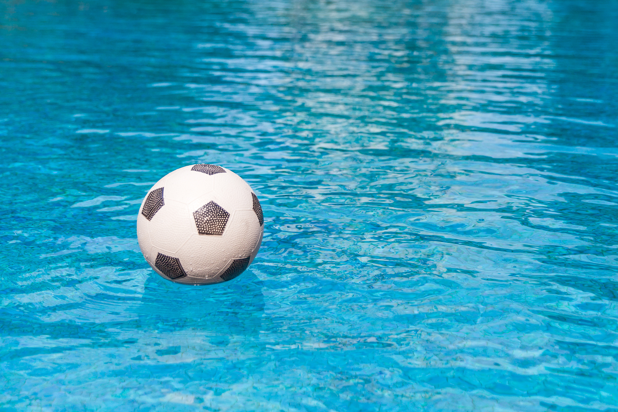 ball floating in the swimming pool