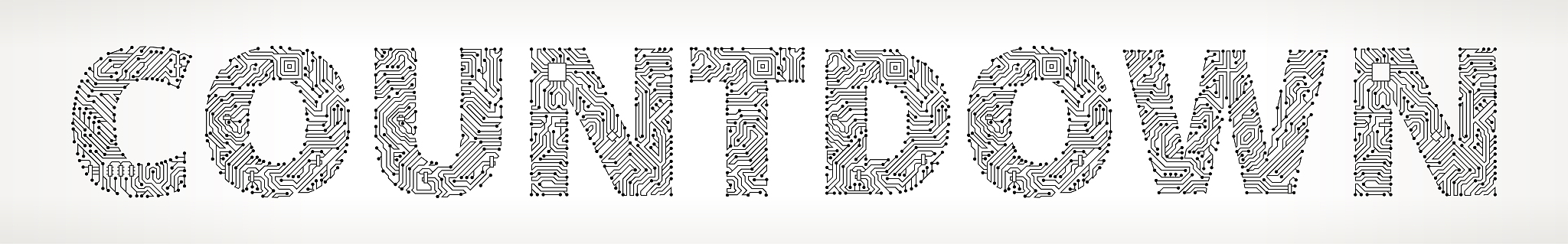 countdown circuit board vector buttons.