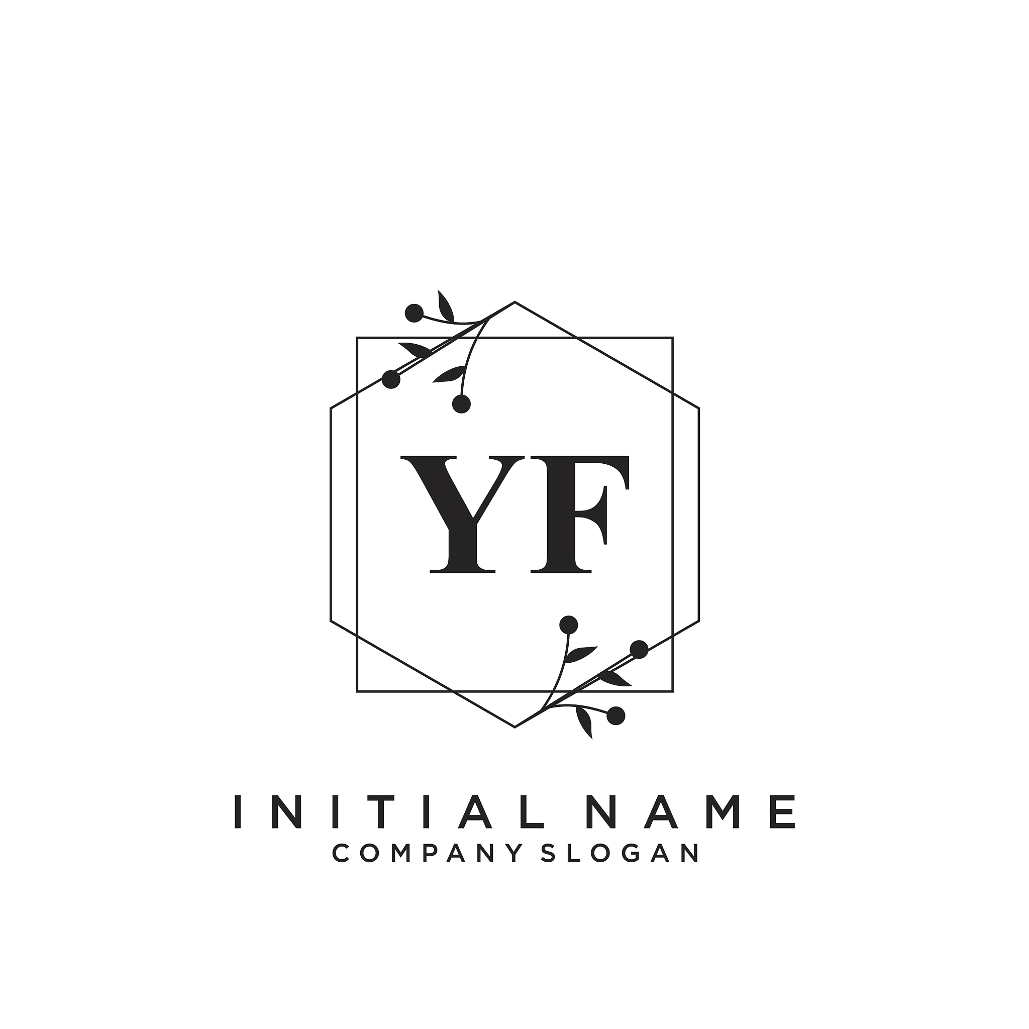 yf initial handwriting logo design