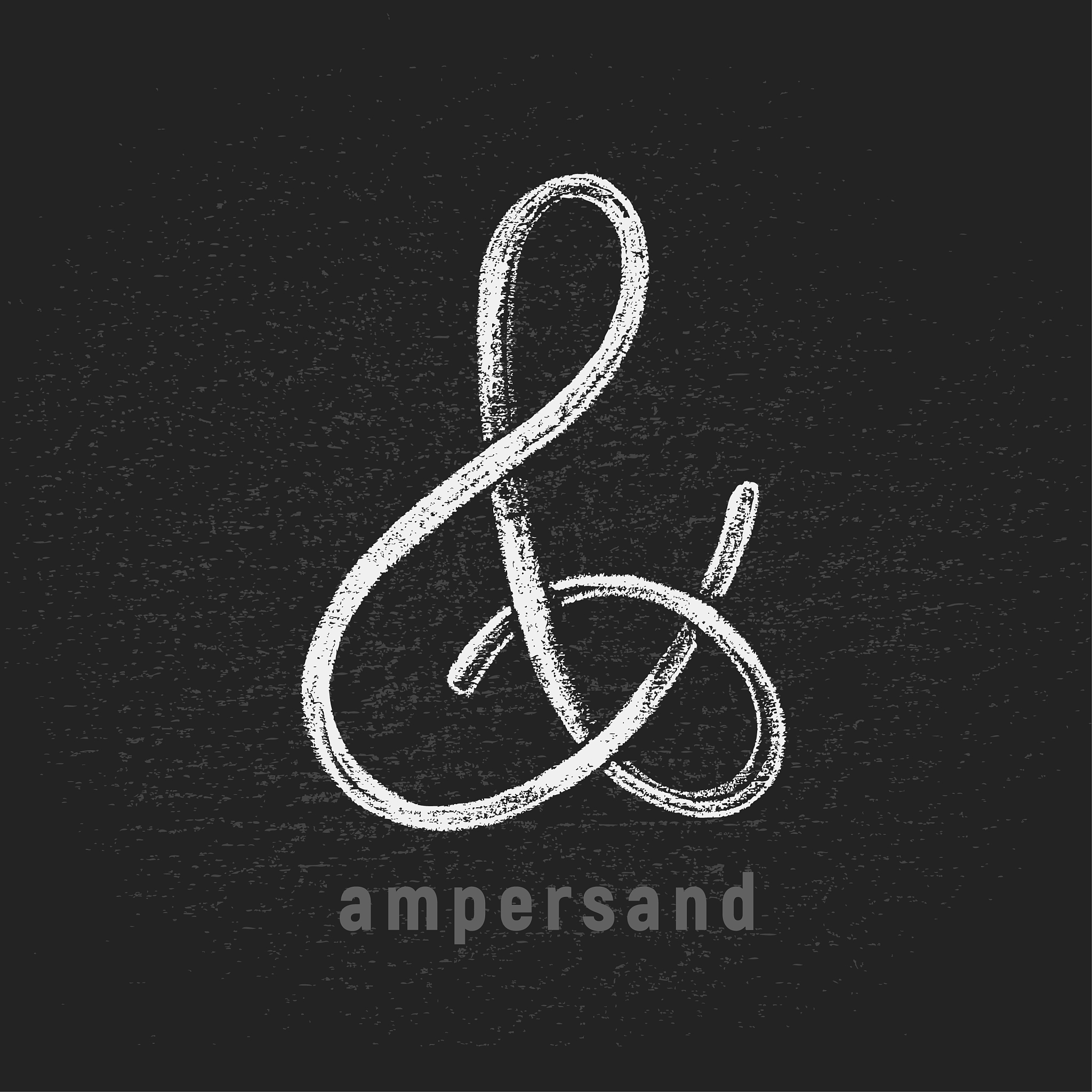 chalk ampersand hand-drawn on grunge