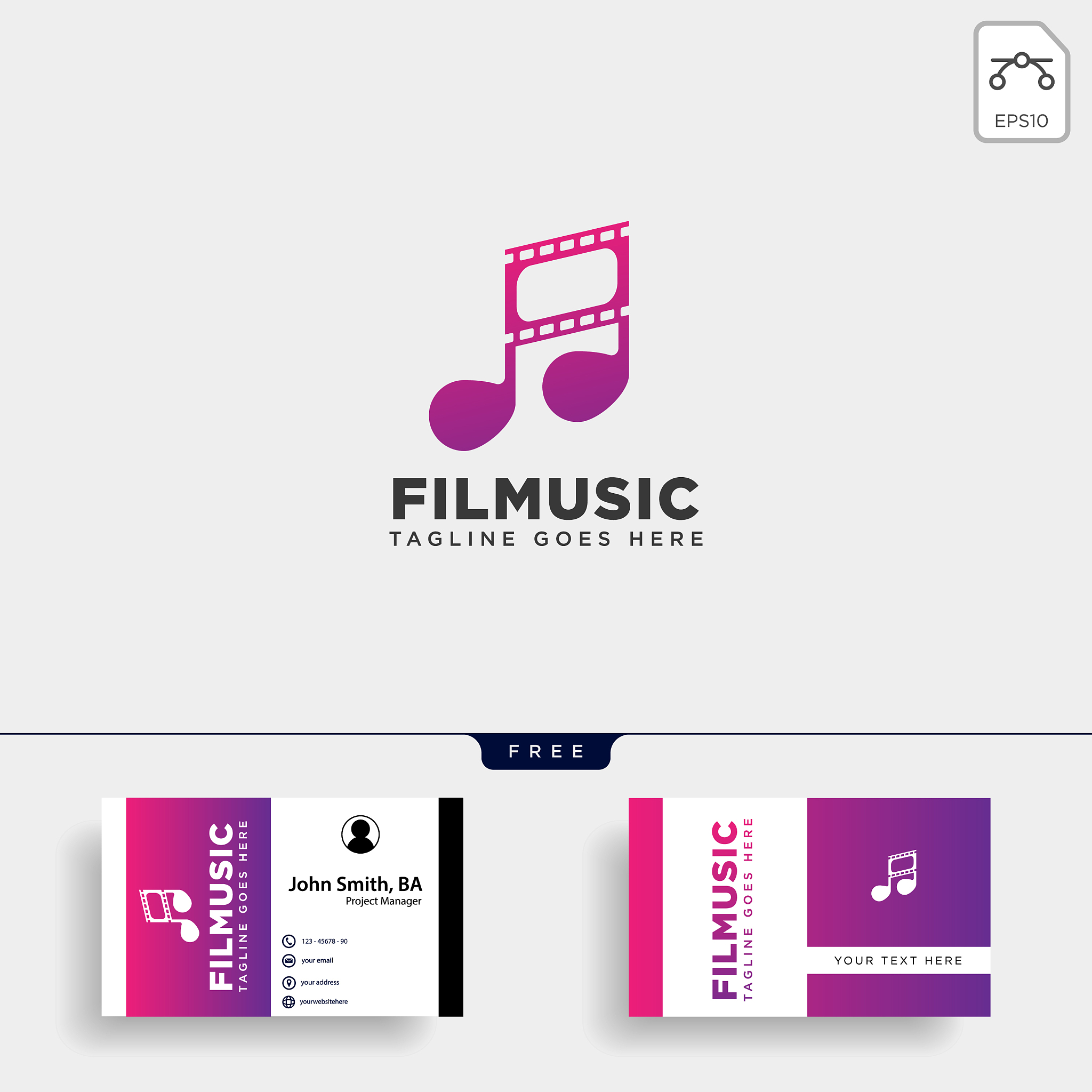 music clip cinema media entertainment simple logo