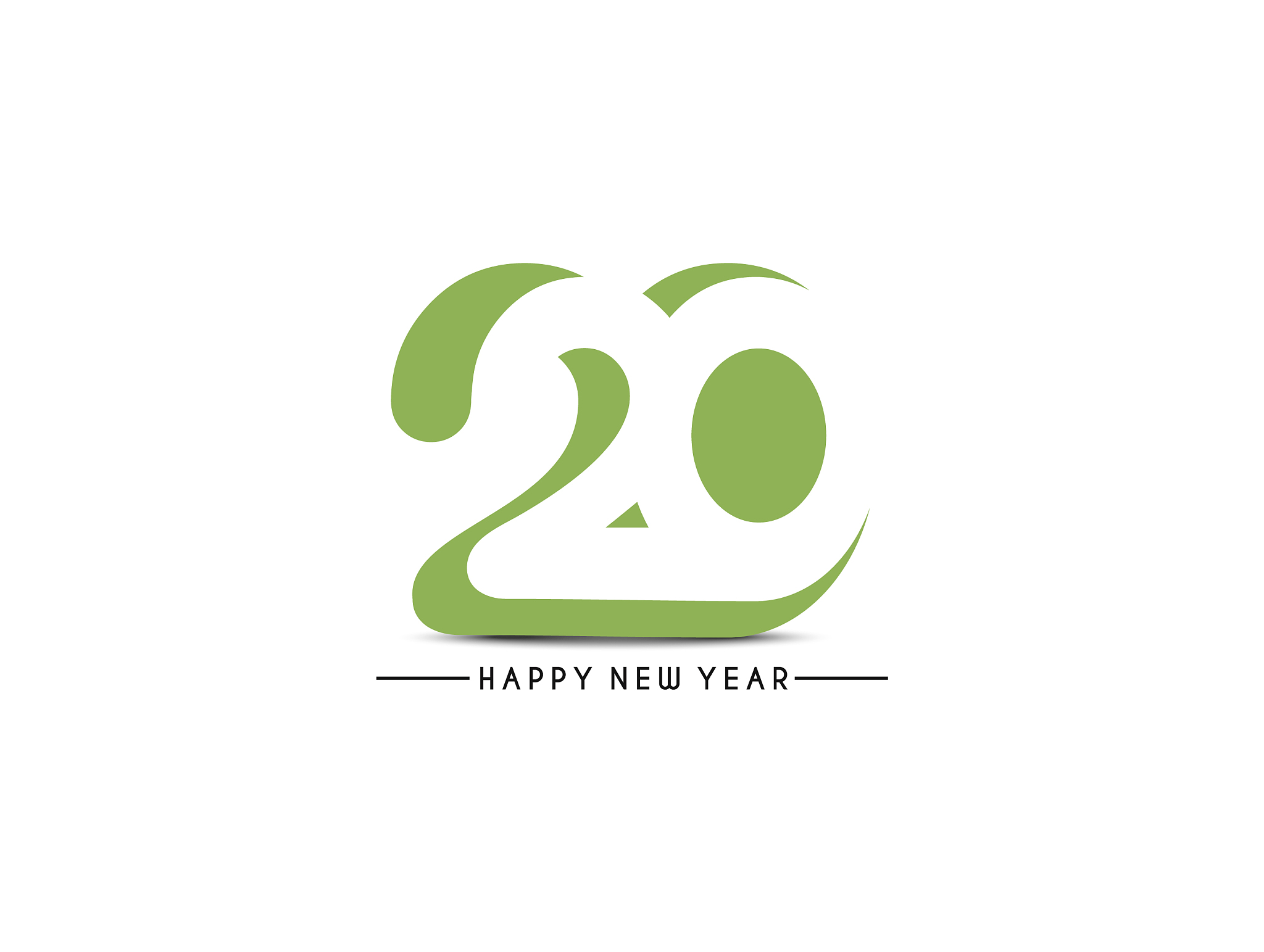 happy new year 2020 text typography design patter