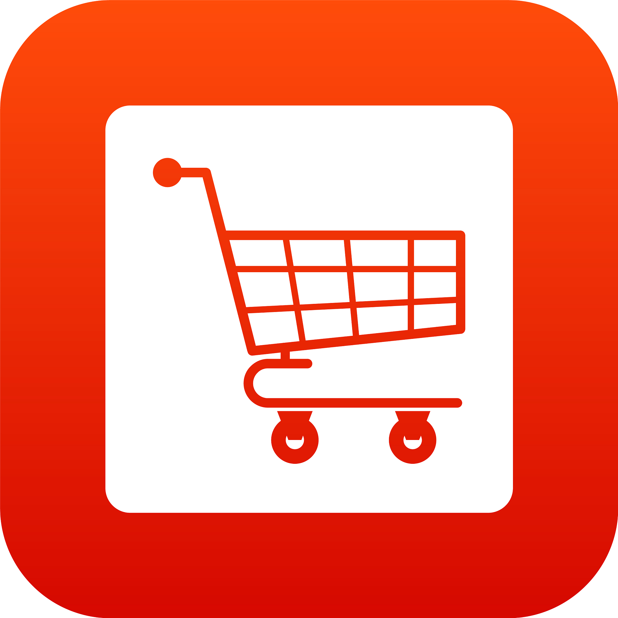shopping cart icon digital red