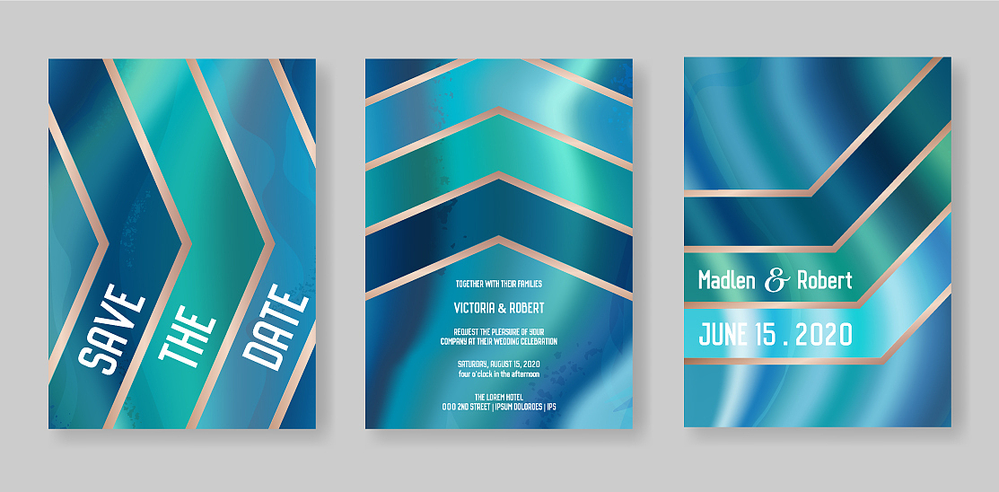 wedding cards marble template covers design