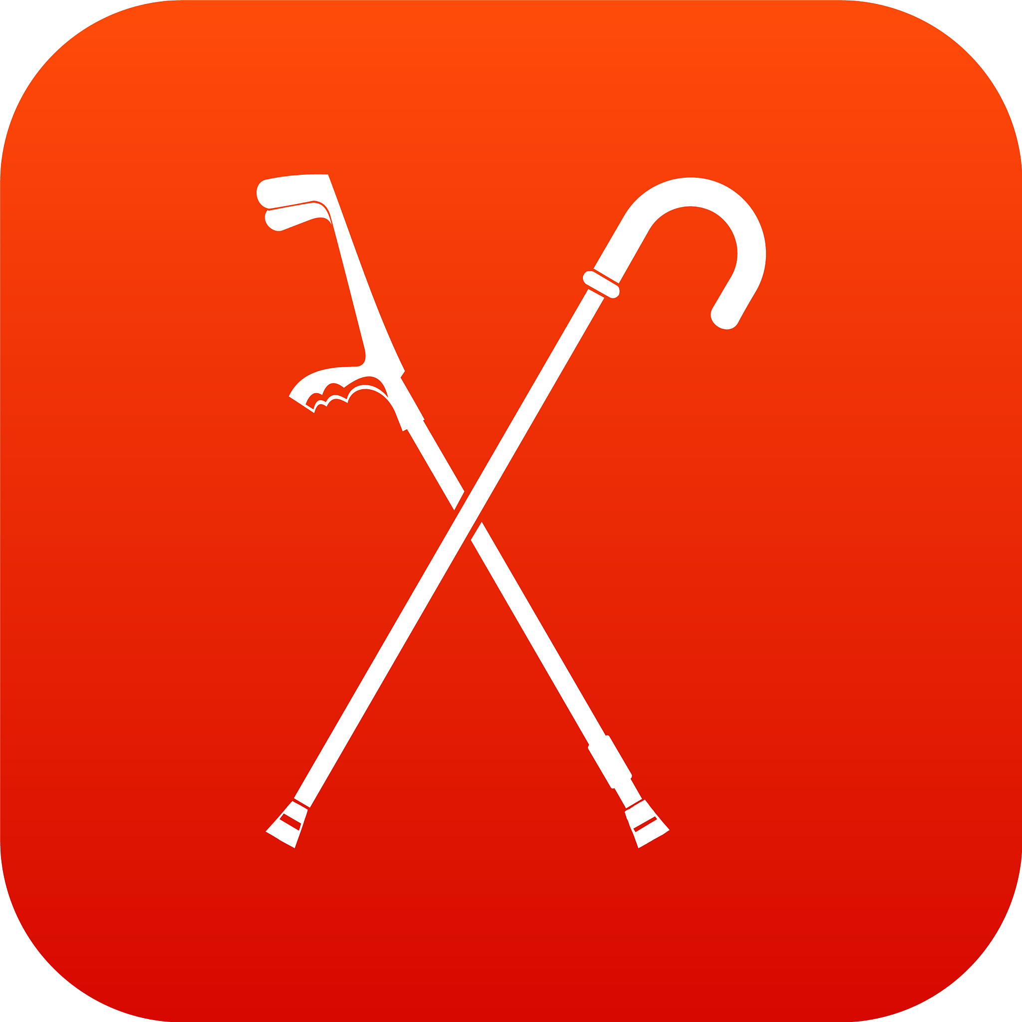 walking cane icon digital red