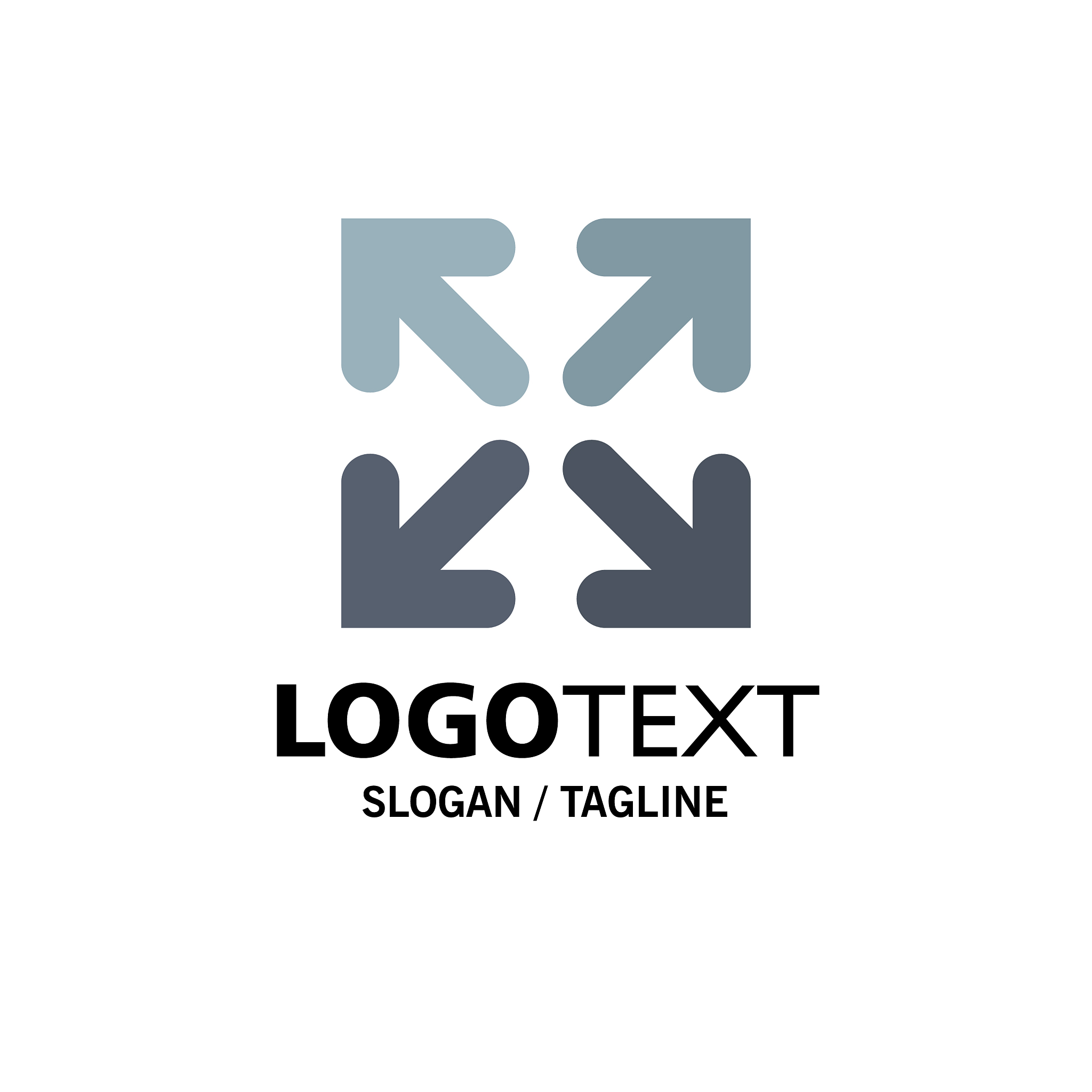 arrow direction move business logo template flat
