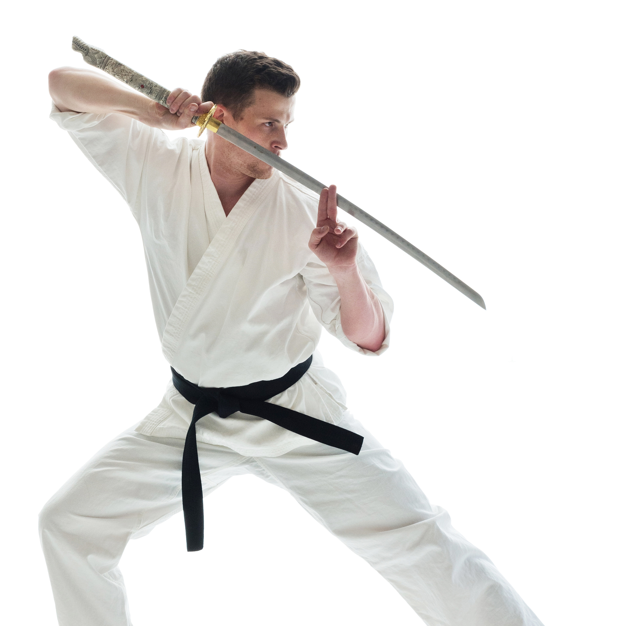 attractive man in karate clothes