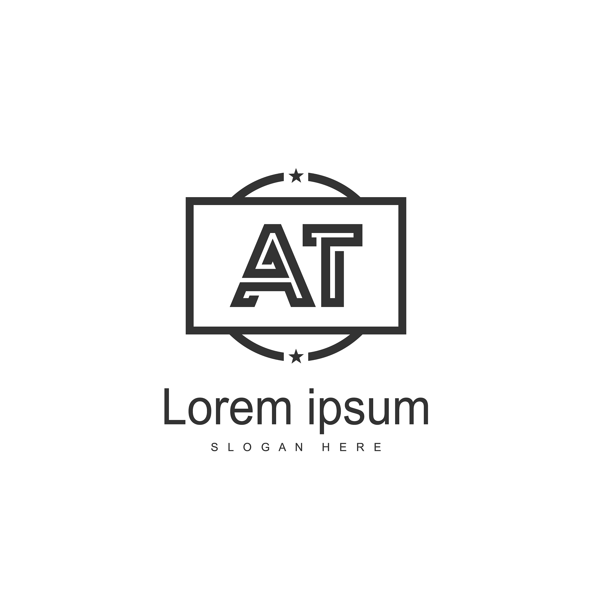 at letters logo design simple and creative black