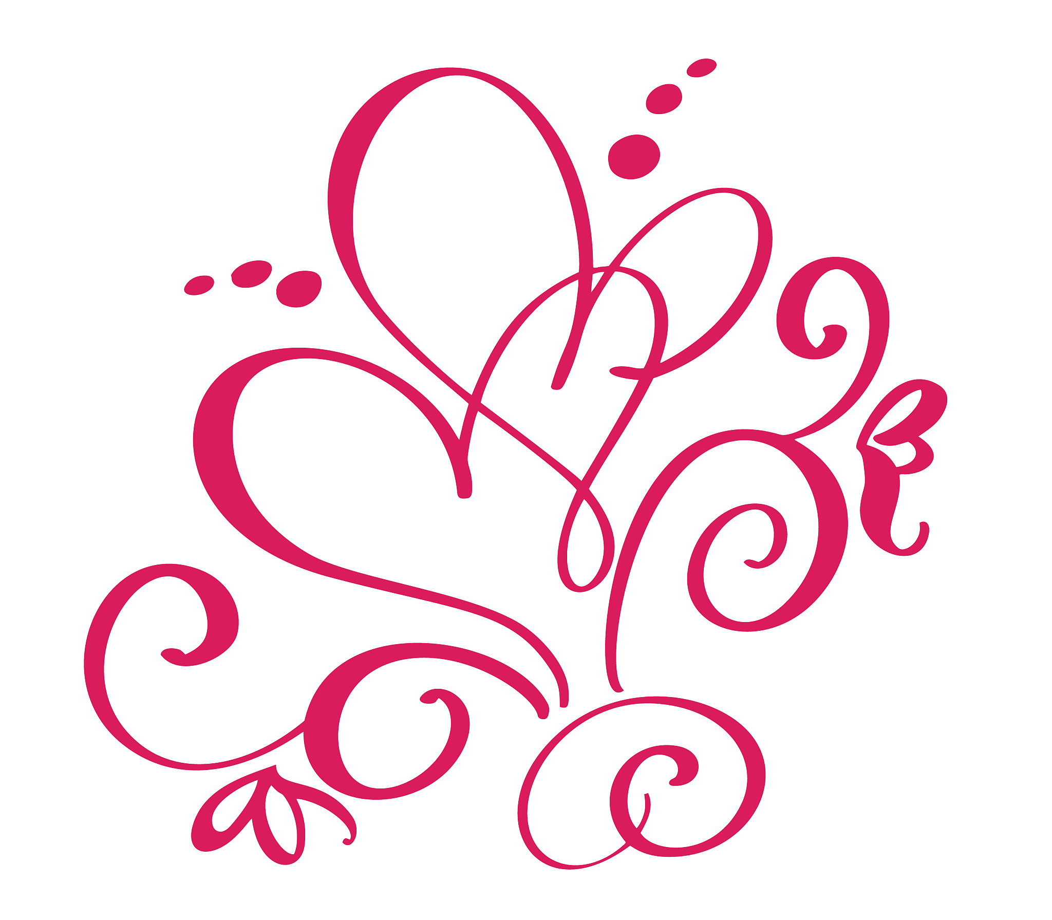 vector valentines day of flourish calligraphy vintage hearts. ha