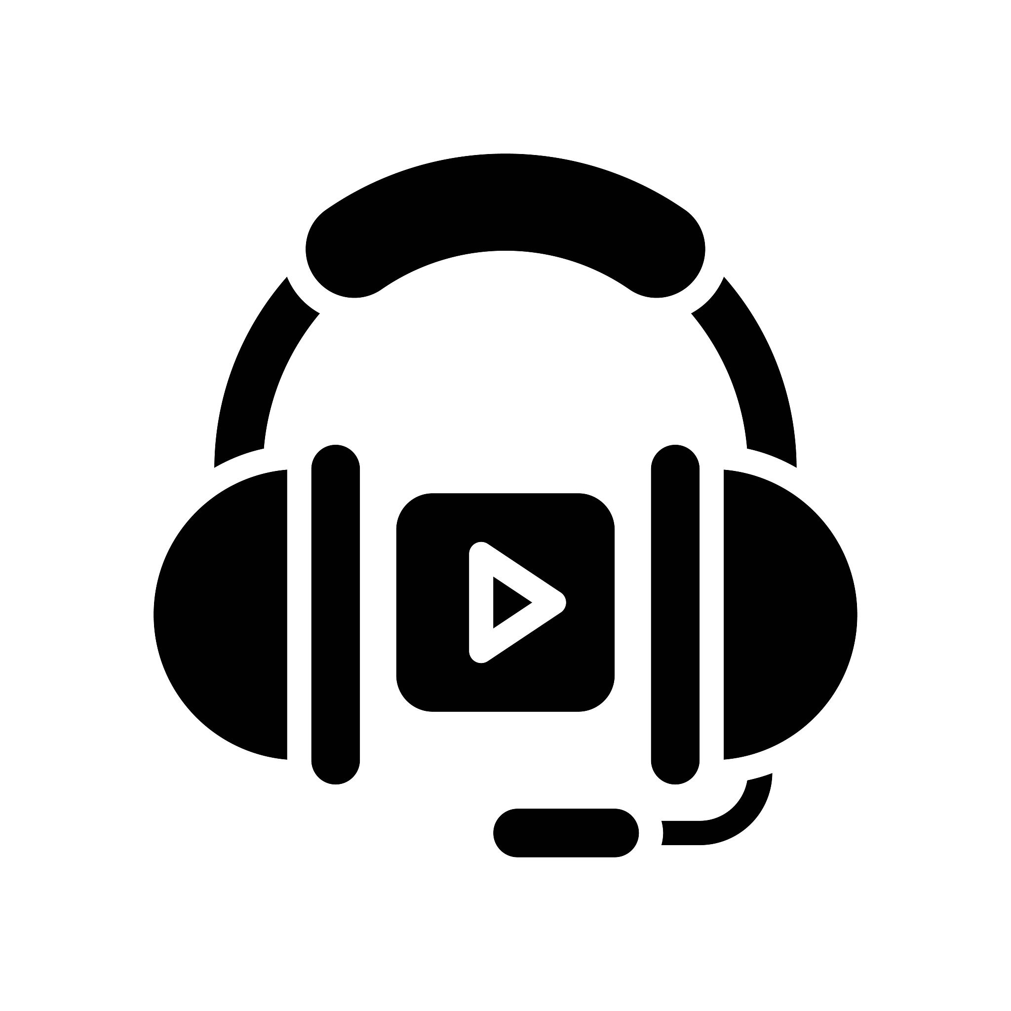 live and streaming related headphone with play button vector in 