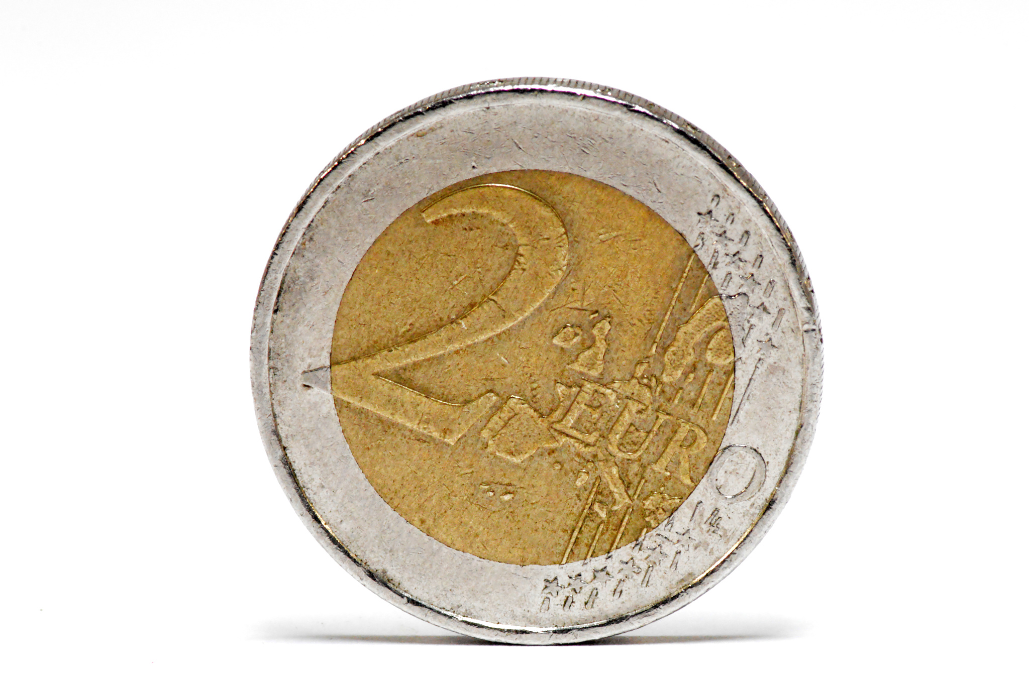 une pièce de monnaie euro.